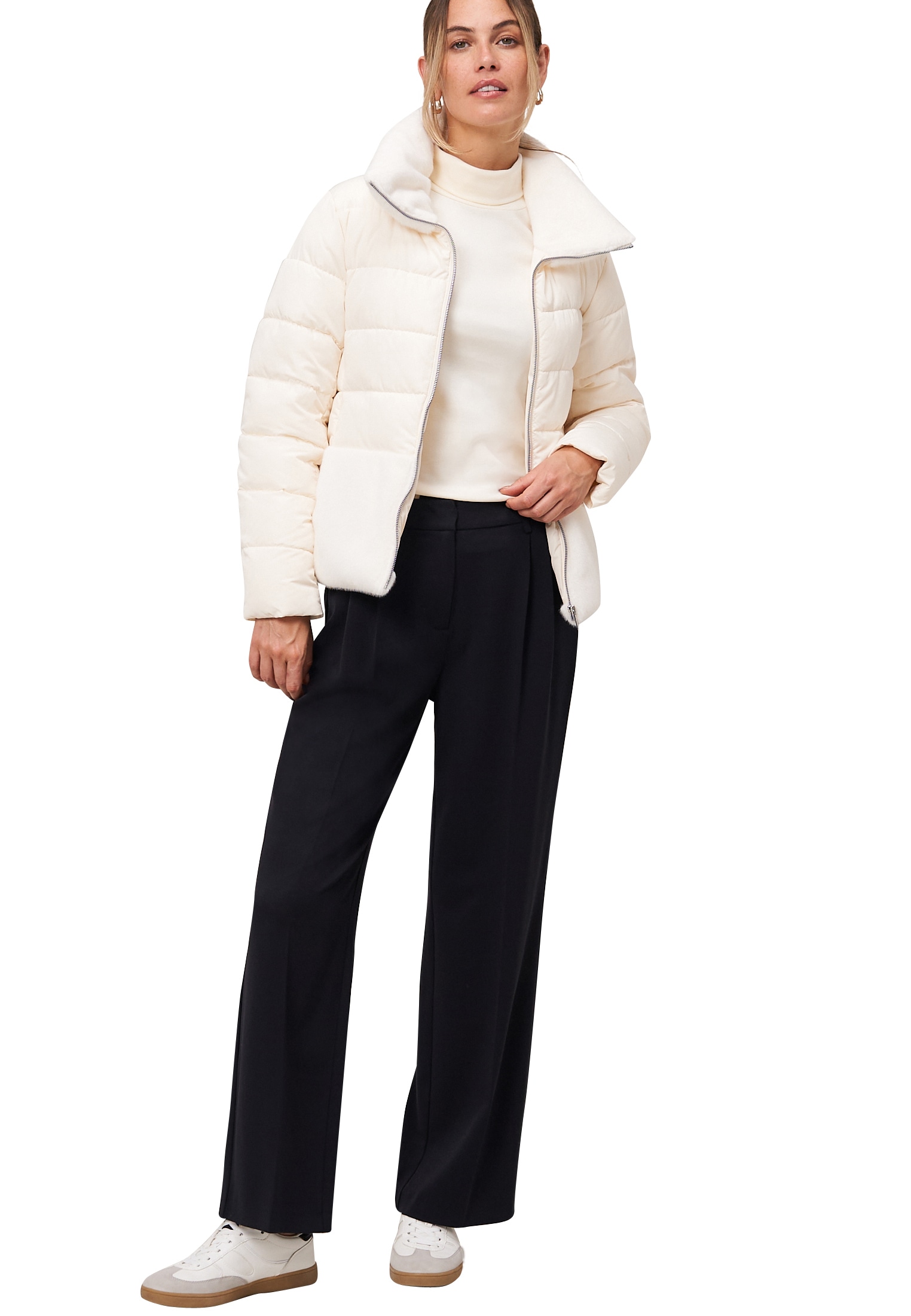 Zero Steppjacke »zero Damen Steppjacke mit Kunstfellkragen«