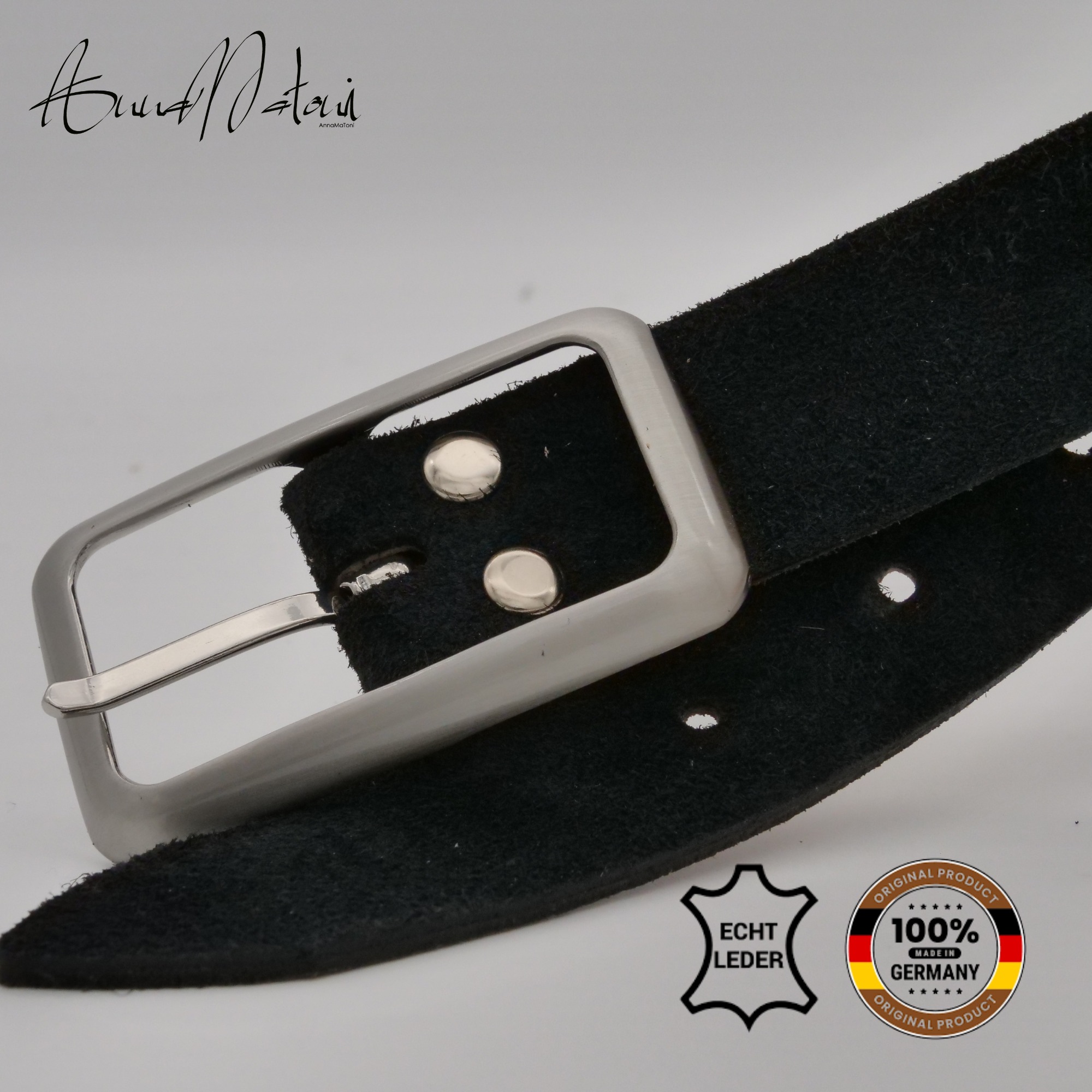 Thumbnail - AnnaMatoni Ledergürtel "AnnaMatoni Damen Ledergürtel in hochwertigem Velour Leder 3cm"