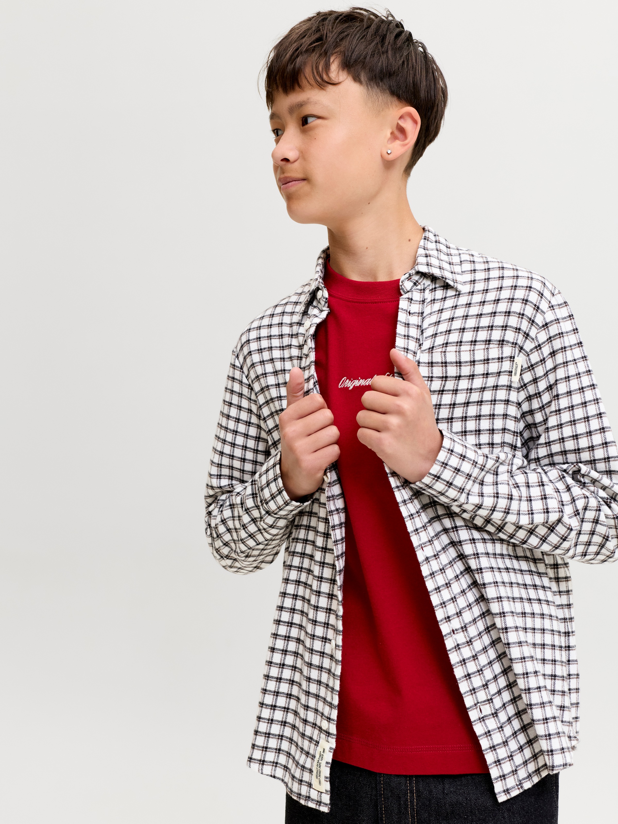 Jack & Jones Junior Langarmhemd »JORFREDERIKSBERG FLANNEL SHIRT L/S JNR« Baumwolle, relaxed fit