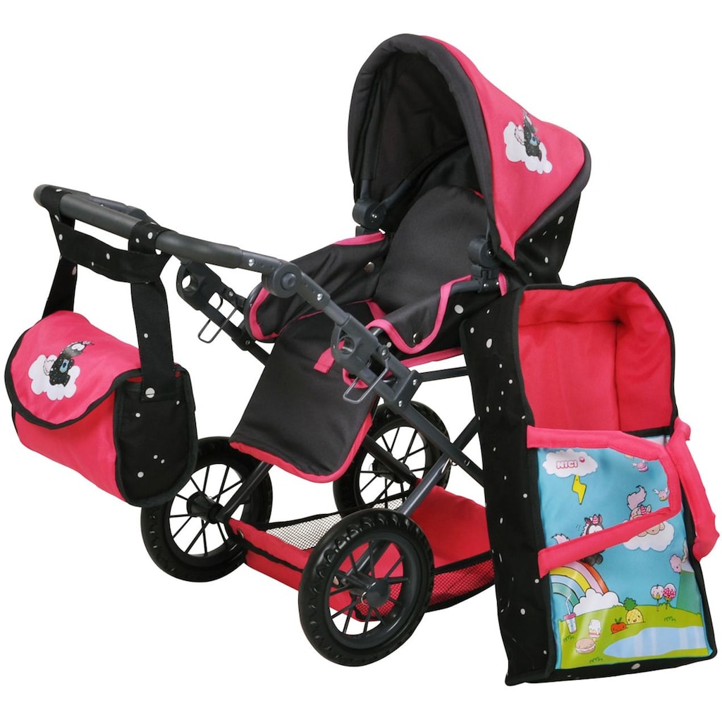 Knorrtoys® Kombi-Puppenwagen »Ruby - Nici, Theodor Carbon«, mit Wickeltasche