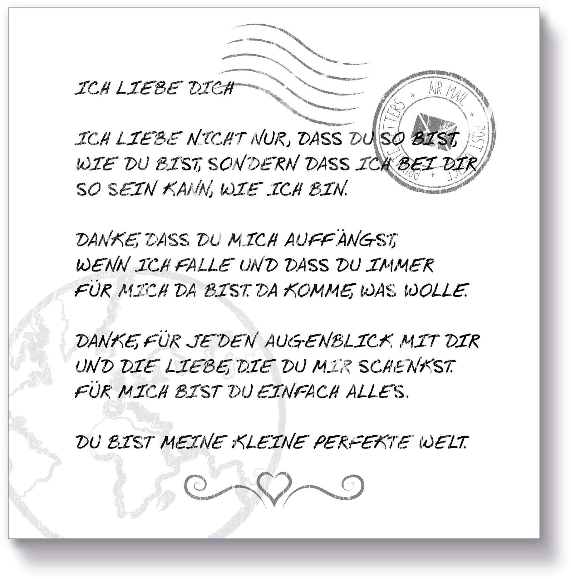 Artland Holzbild "Ich liebe Dich", Sprüche & Texte, (1 St.)