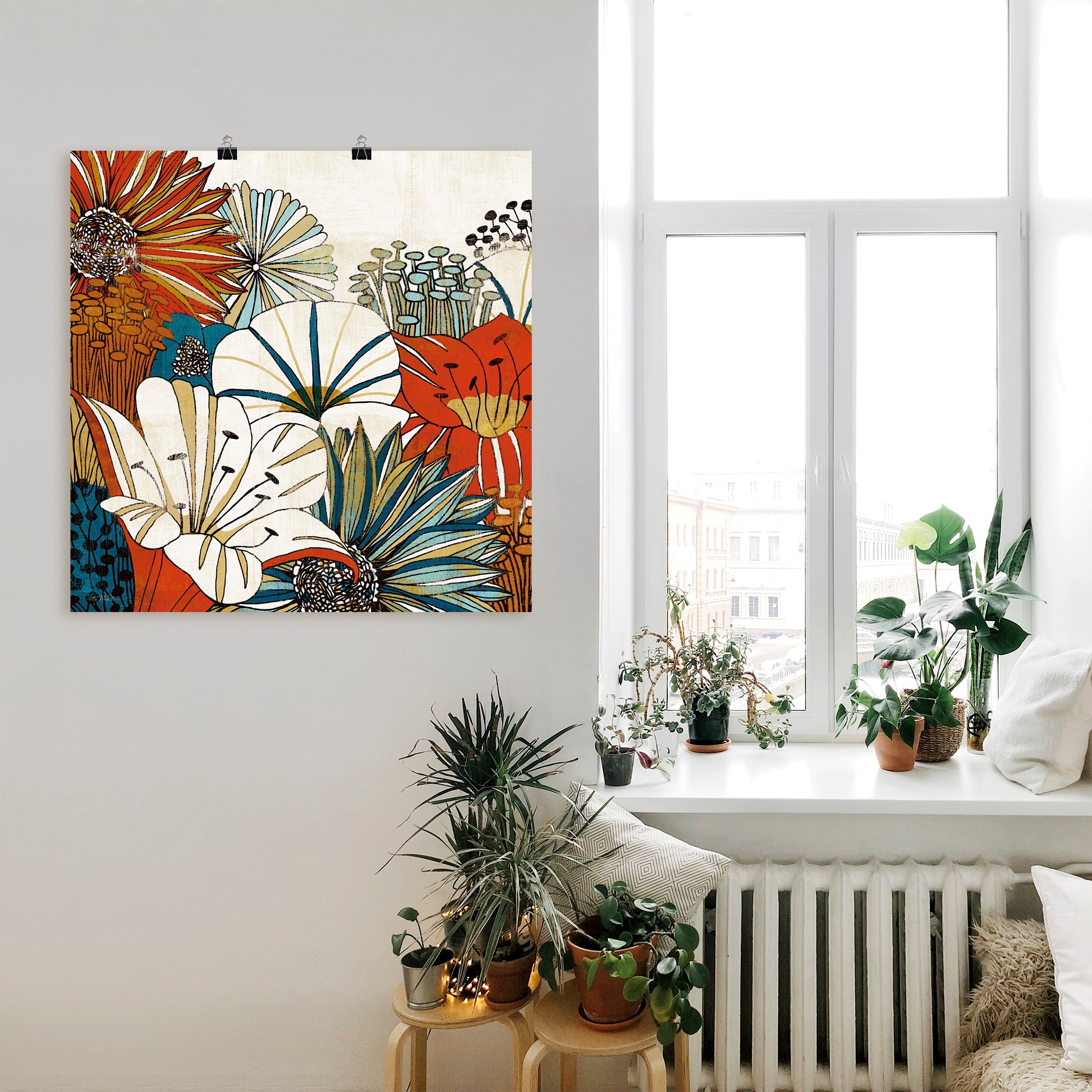 Artland Wandbild »Zeitgenössischer Garten I«, Blumen, (1 St.), als Leinwandbild, Poster in verschied. Größen