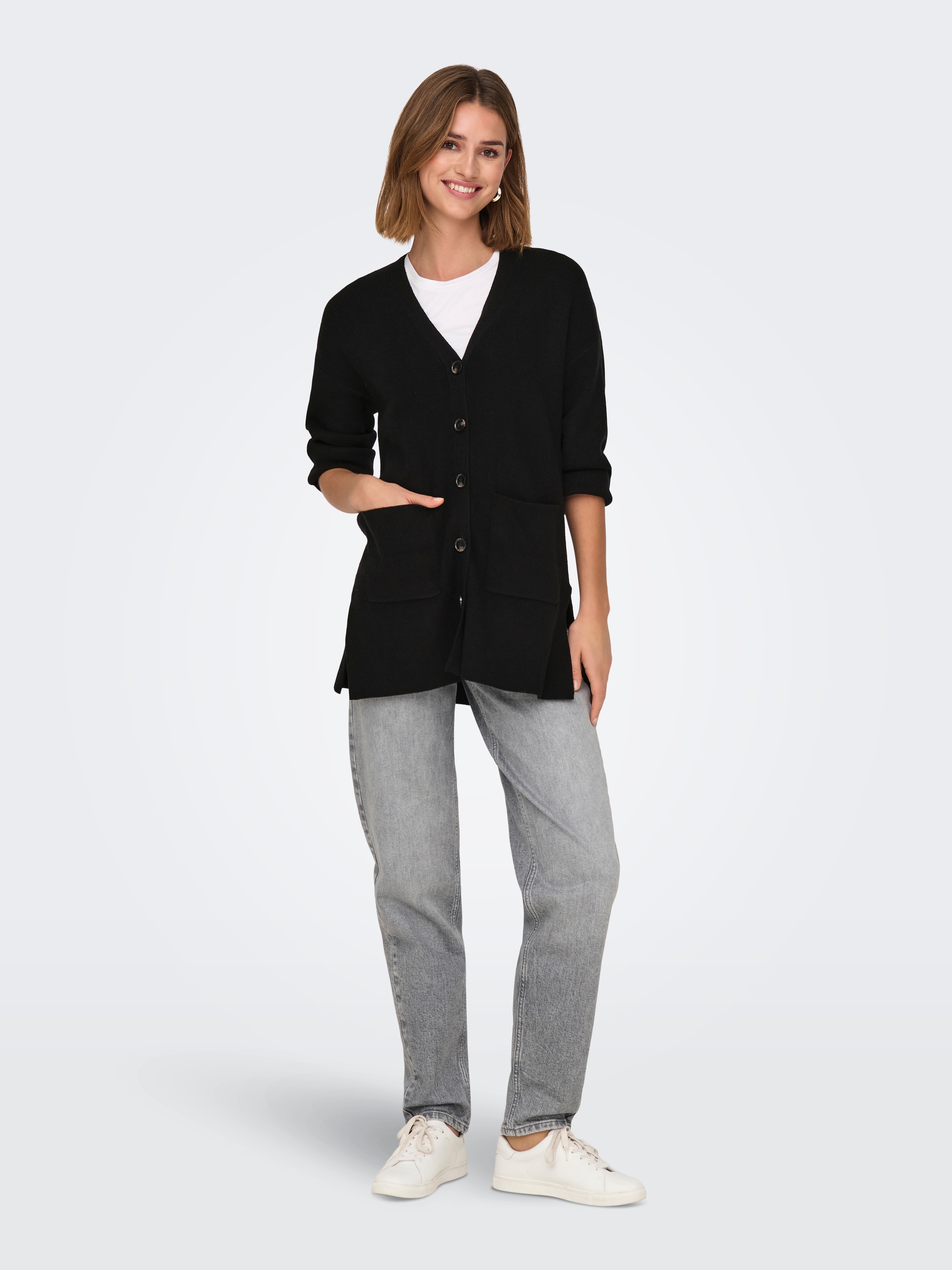 ONLY Strickjacke »ONLKATIA LS RIB V LOOSE CARDIGAN CC KNT«