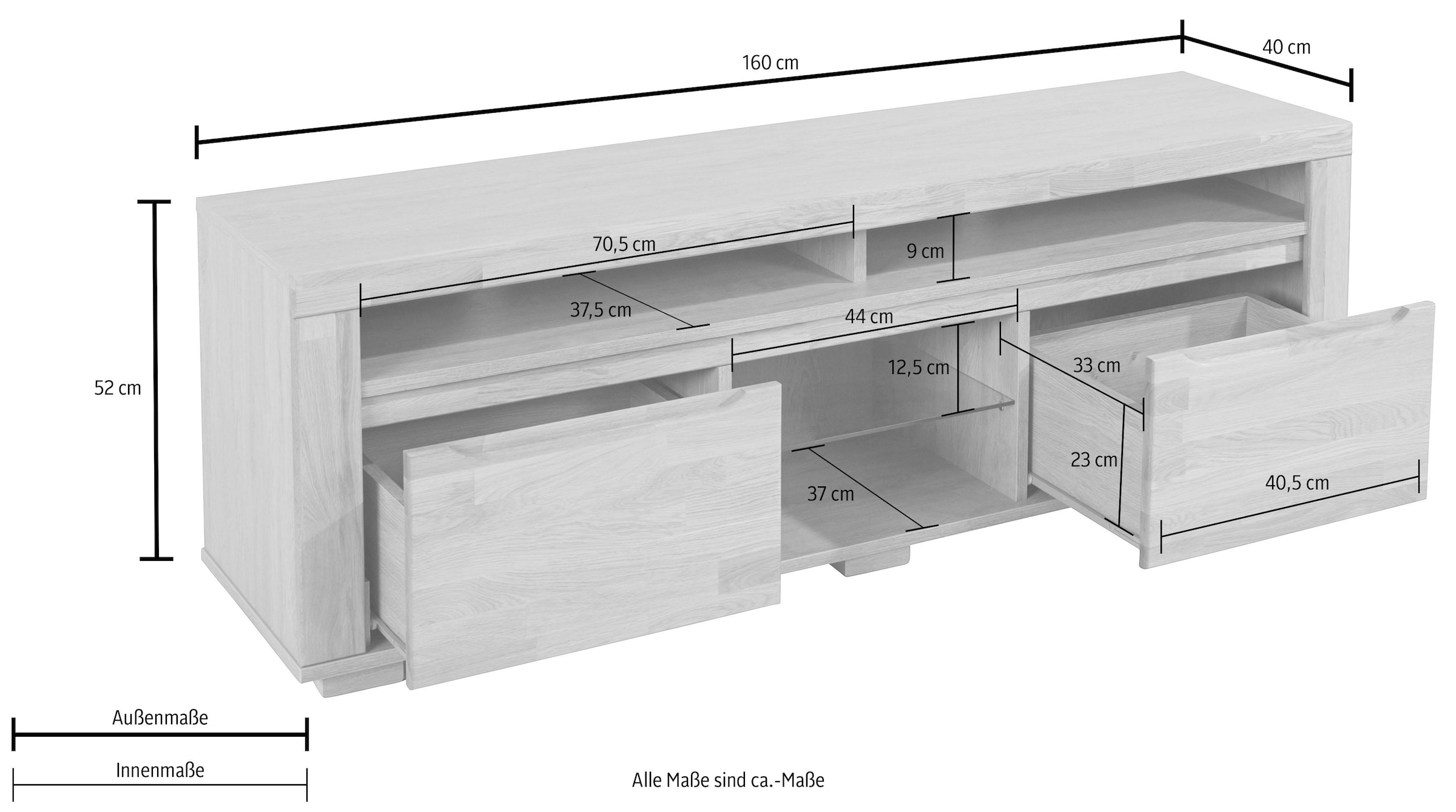 Home affaire Lowboard »Denis«, Breite 160 cm