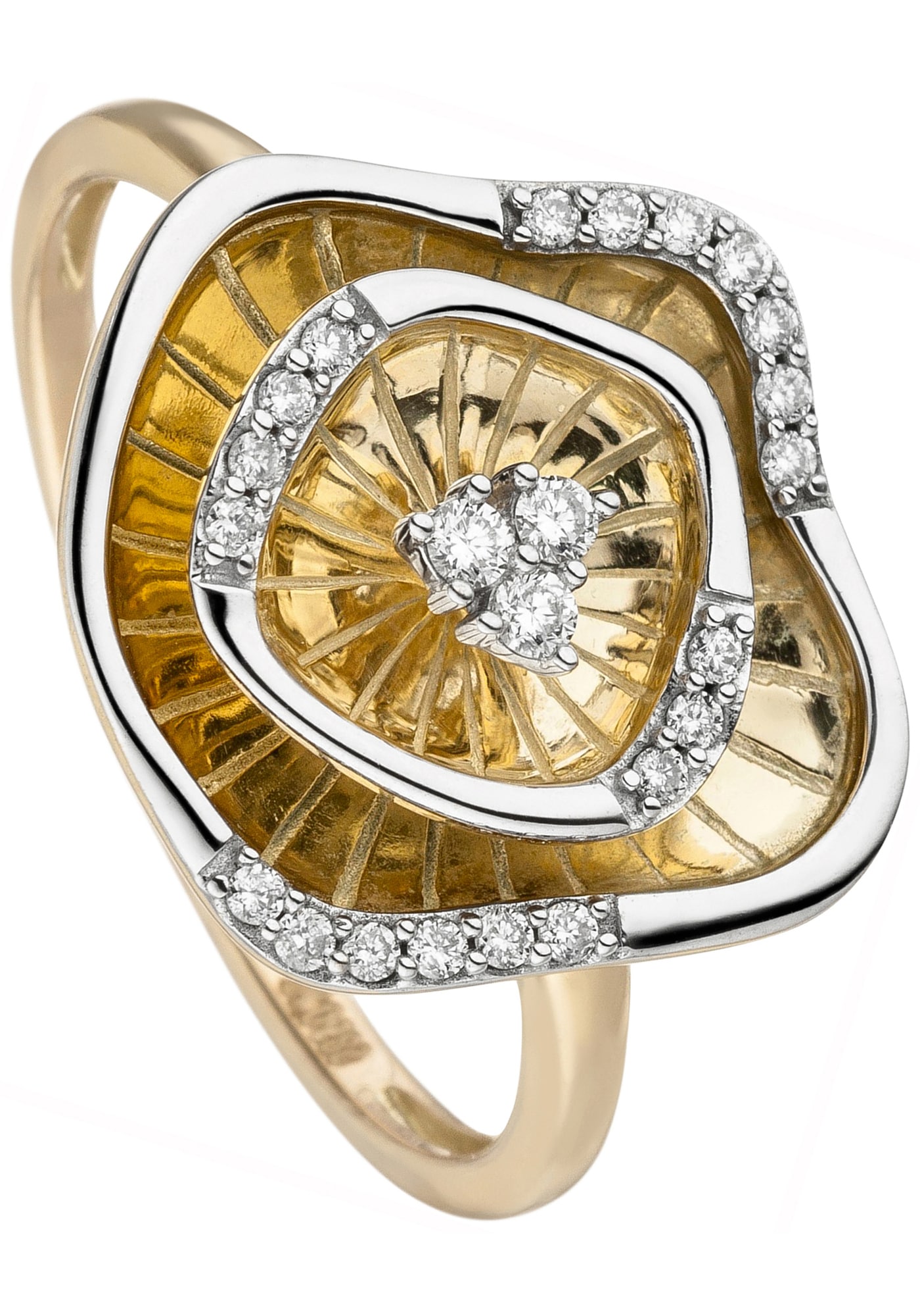 JOBO Diamantring »Ring mit 23 Diamanten« 585 Gold bicolor