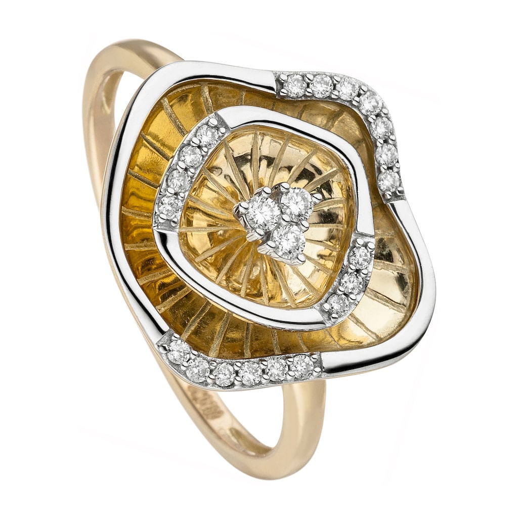 JOBO Diamantring »Ring mit 23 Diamanten« 585 Gold bicolor