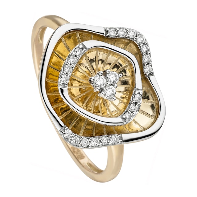 JOBO Diamantring »Ring mit 23 Diamanten«, 585 Gold bicolor bestellen | BAUR
