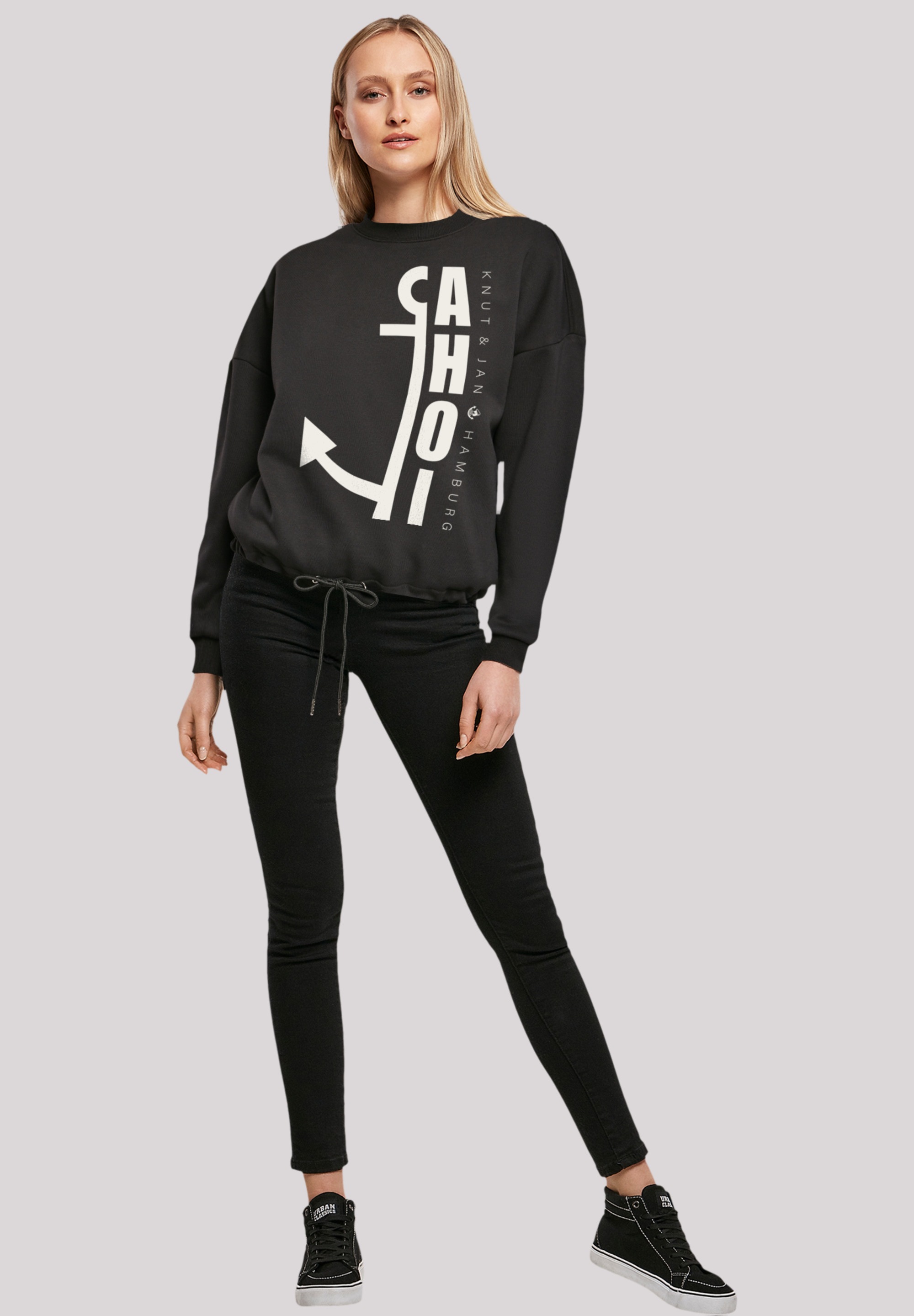 F4NT4STIC Sweatshirt »Ahoi Anker Crop Knut & Jan Hamburg«, Print