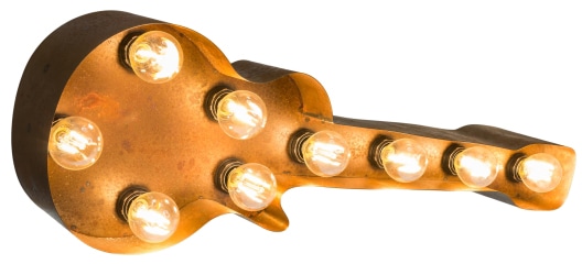 9 Old - 61x38cm LIGHTS BAUR 9 Dekolicht Wandlampe, (exkl.) Guitar«, E14 »Old MARQUEE LED Guitar flammig-flammig, Lichtquellen Tischlampe |