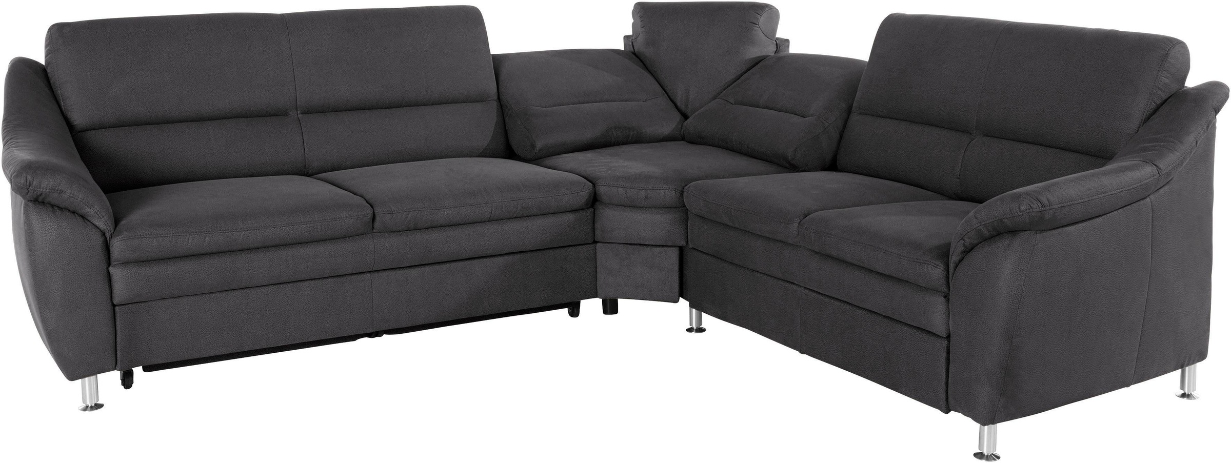 Ecksofa HOME AFFAIRE "Cardoso L-Form", grau (anthrazit), B:260cm H:90cm T:230cm, Luxus-Microfaser ALTARA NUBUCK (100% Polyester);Luxus-Microfaser weich (90% Polyester, 10% Polyamid);Struktur (52%Polyester, 35% Acryl, 13%Cotton);Luxus-Microfaser Lederoptik 10