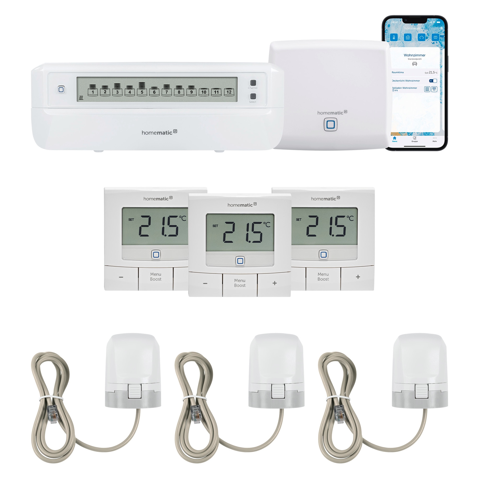 Smart-Home-Zubehör »Bundle aus AP, 1x Fussbodenaktor, 3x Stellantrieb, 3x...