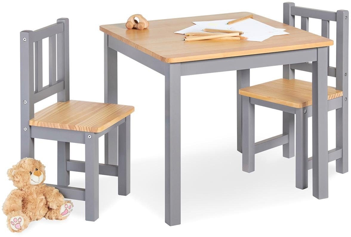 Kindersitzgruppe PINOLINO "Fenna, grau/natur", beige (natur, grau), Sitzmöbel-Sets, Kinder