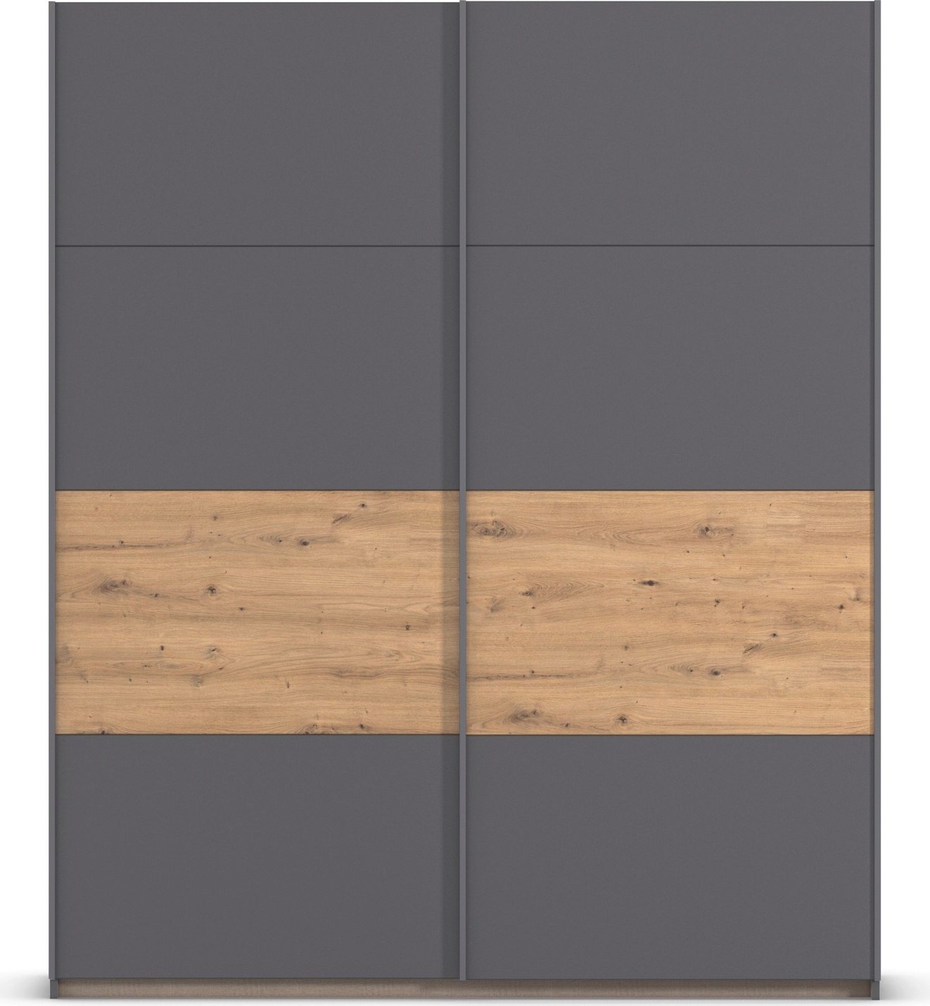 rauch Schwebetürenschrank »Kleiderschrank Schrank Garderobe Schlafzimmerschrank OXFORD«, (in 3 verschiedenen Ausstattungen BASIC/CLASSIC/PREMIUM), mit Griffleisten aus Metall, auch für kleinere Räume MADE IN GERMANY