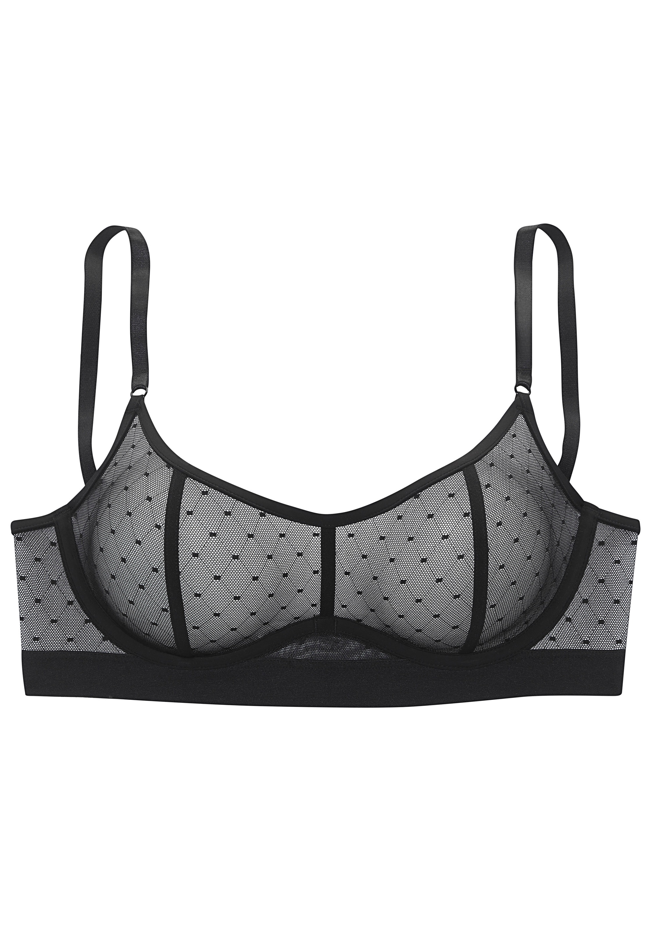 Vivance Bügel-BH »Ava« aus transparentem Mesh in Pünktchen-Optik, sexy Dessous