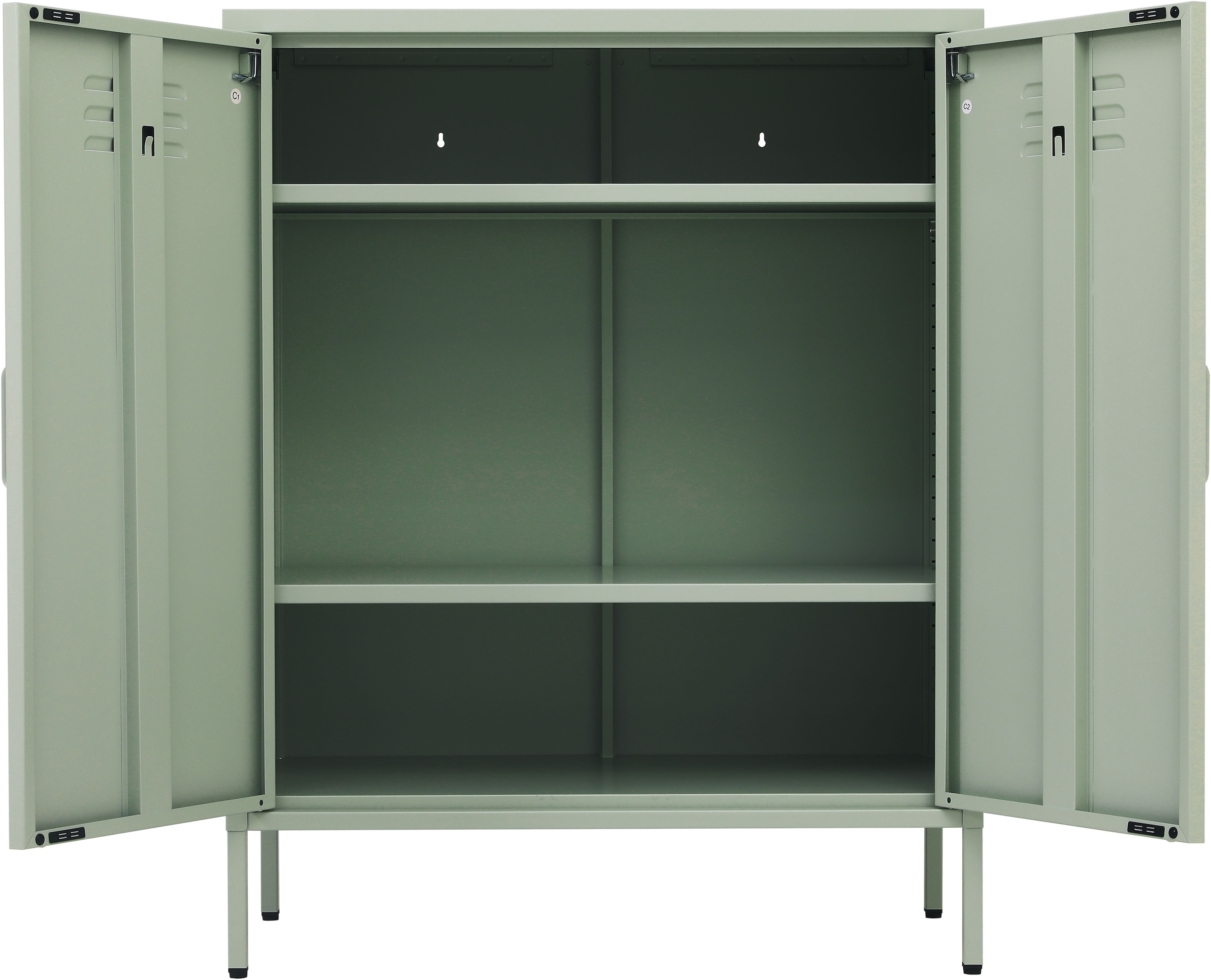 INOSIGN Wäscheschrank »Siena Metallschrank Stahlschrank Mehrzweckschrank Beistellschrank« Breite 80cm , idealer Wäscheschrank im Loft Design,  Bestseller Stahlschrank Kommode mit 2 Türen