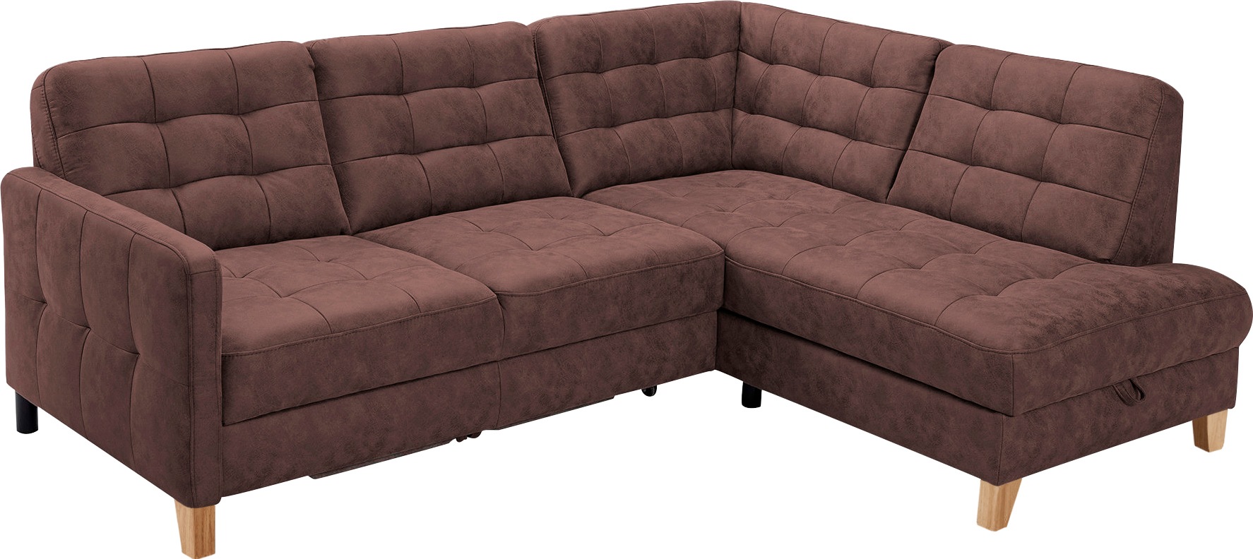 exxpo - sofa fashion Ecksofa »Elio, kompakt und komfortabel, bequem, zeitloses Design, L-Form«, wahlweise mit Bettfunktion und Bettkasten