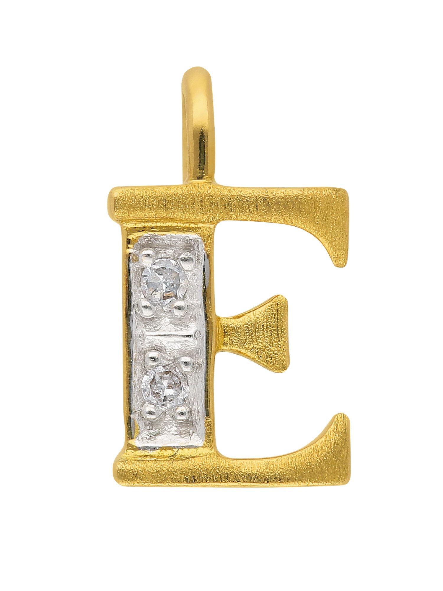 Buchstabenanhänger ADELIA´S "Damen Gold Schmuck 585 Gold Buchstabenanhänger mit Diamant", gold, Schmuckanhänger, Damen, 0,02 VVS = sehr sehr kleine Einschlüsse mit Diamant, Gold, mit Diamant Goldschmuck für Damen & Herren