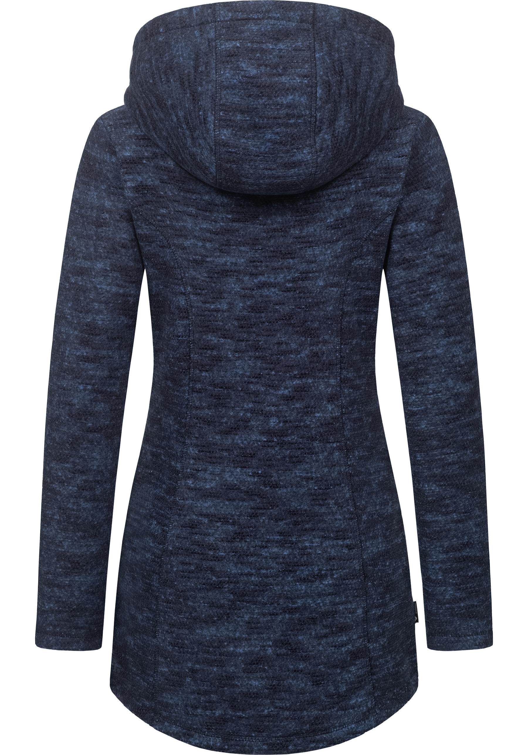 Ragwear Longstrickjacke »Leysha Melange«, Sportliche Kapuzenjacke in melierter Strick-Optik