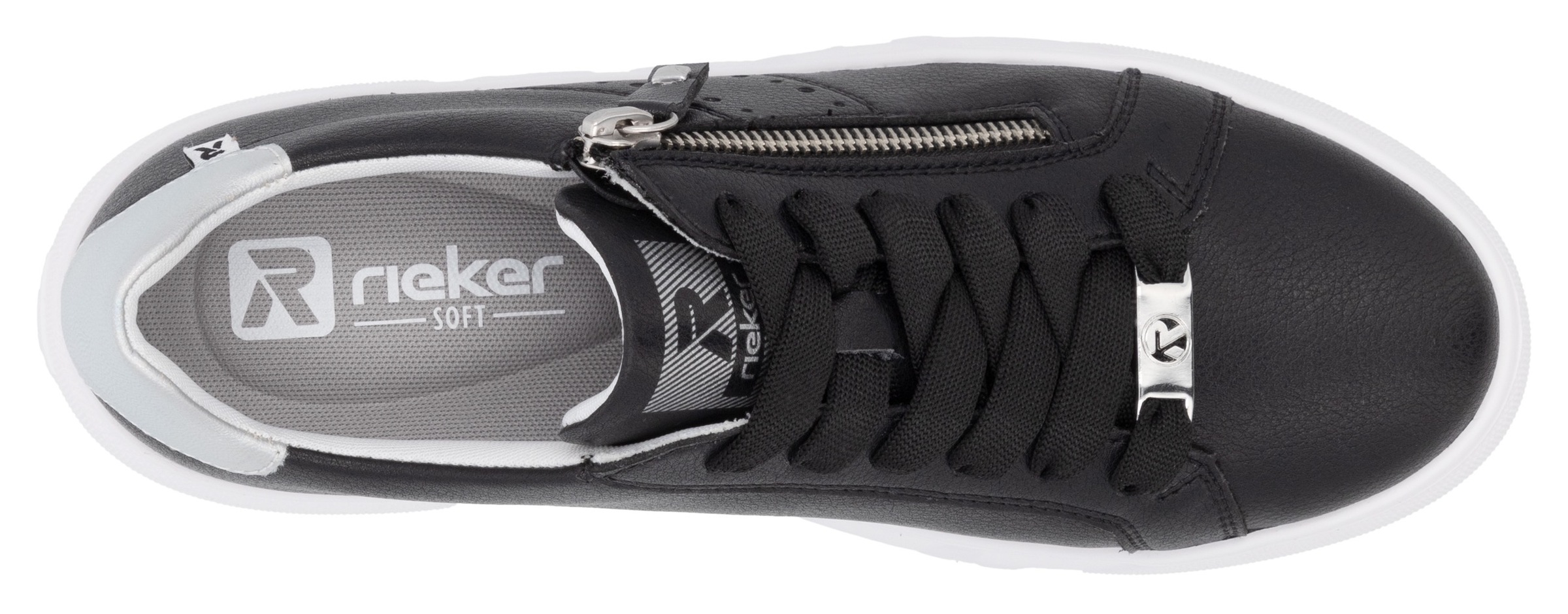 RIEKER Sport Plateausneaker, Freizeitschuh, Halbschuh, Schnürschuh mit seitlicher Perforation