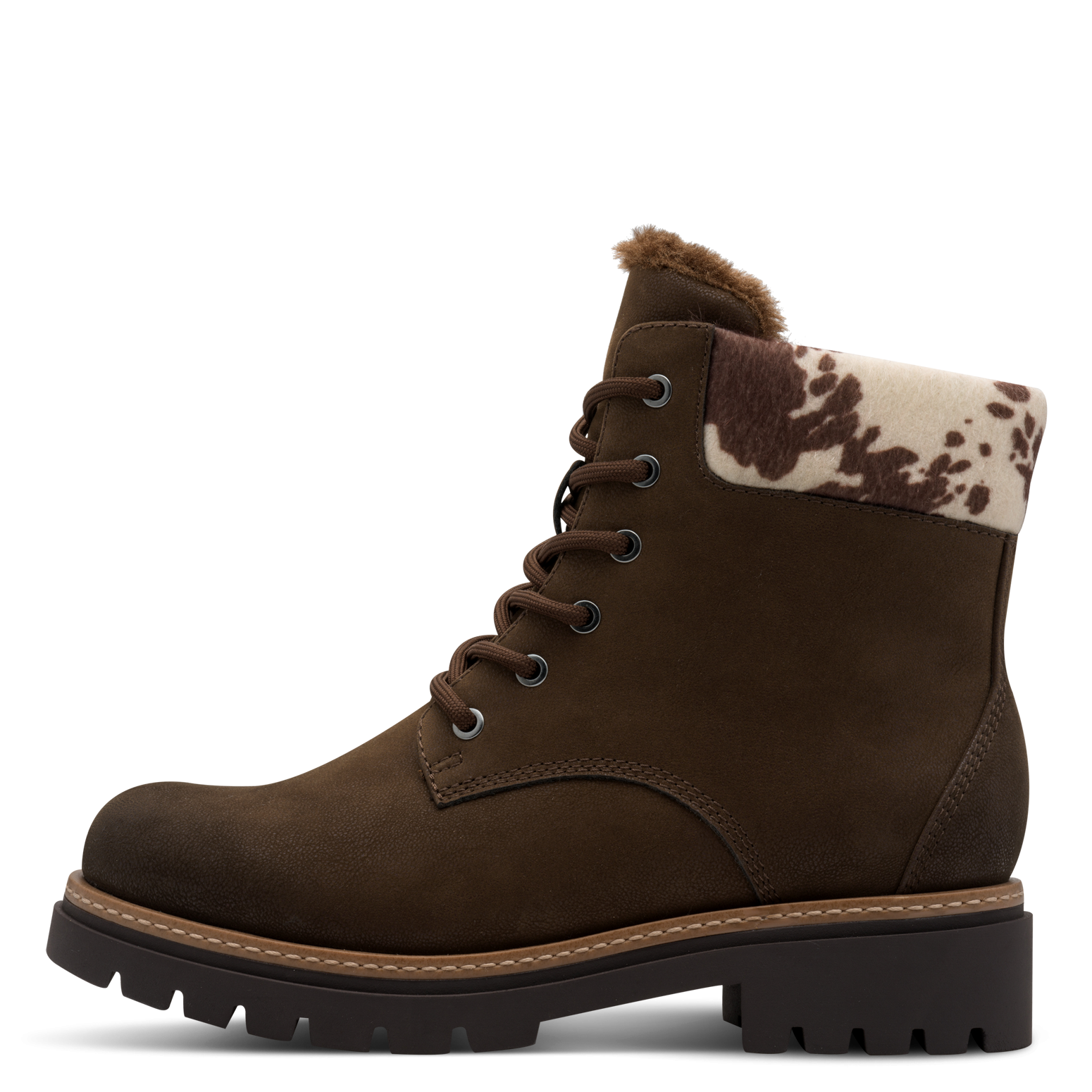 MARCO TOZZI Winterboots, Blockabsatz, Schnürboots mit Kontrastbesatz mit Ku günstig online kaufen