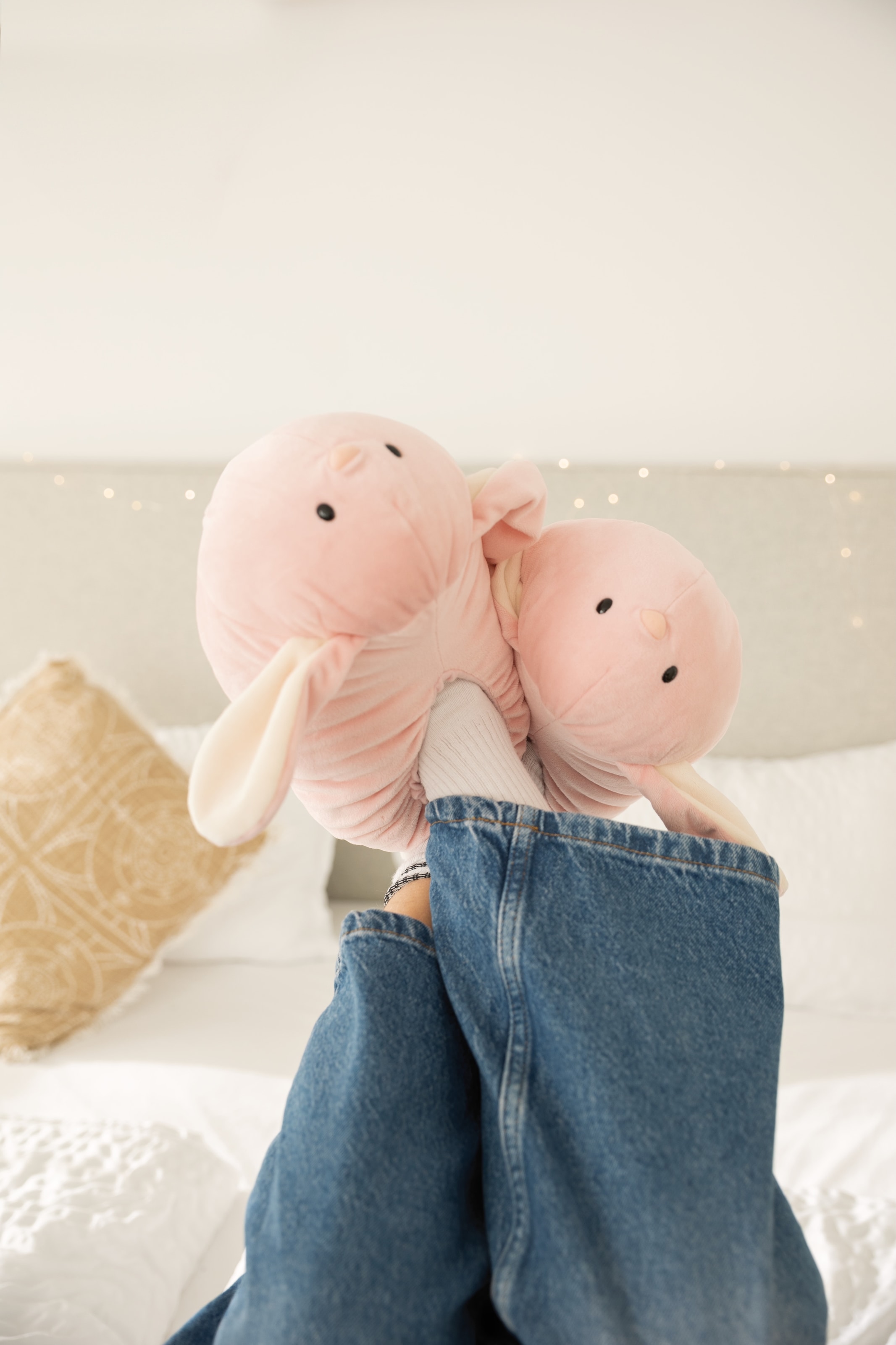 Nici Plüsch Hausschuhe »Nici Green Mymochi Hase Pibu«, Motiv Hausschuh mit Hasenohren