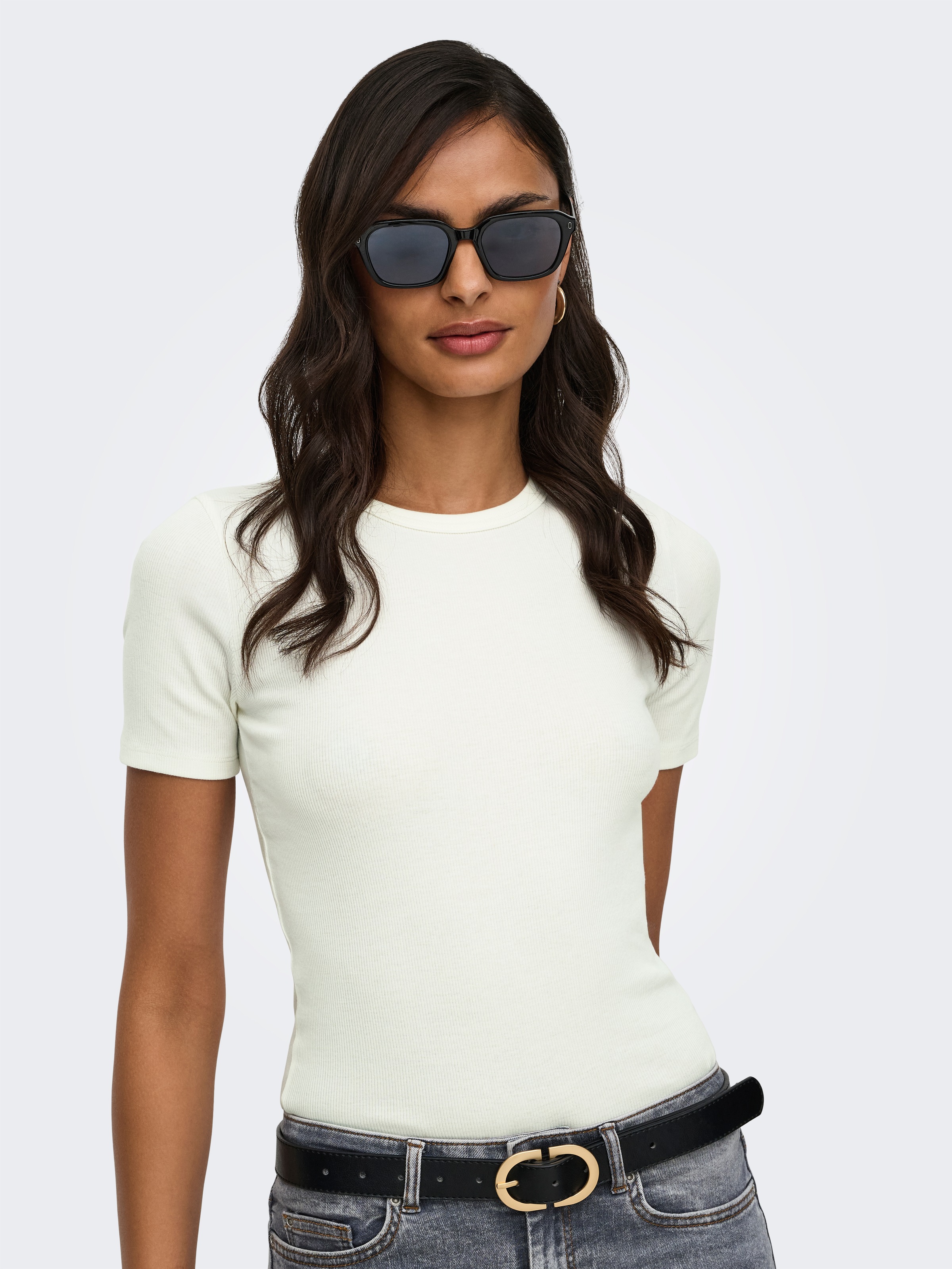 JDY Kurzarmshirt "JDYLUCKY S/S O NECK TOP JRS DIA" günstig online kaufen