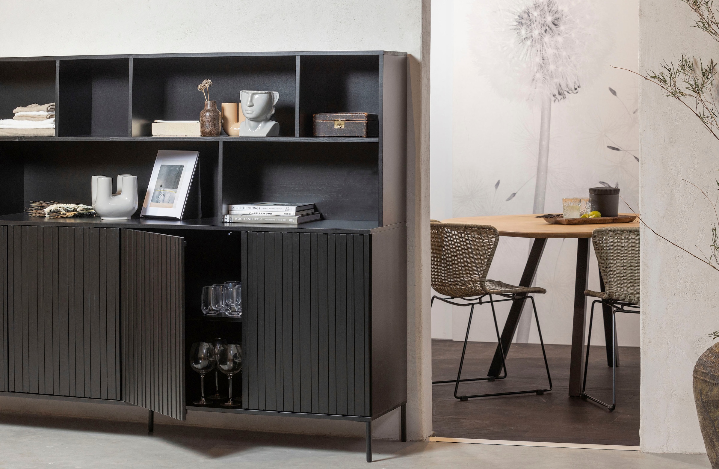 WOOOD Buffet »New Gravure«, mit viel Stauraum, Breite 200 cm