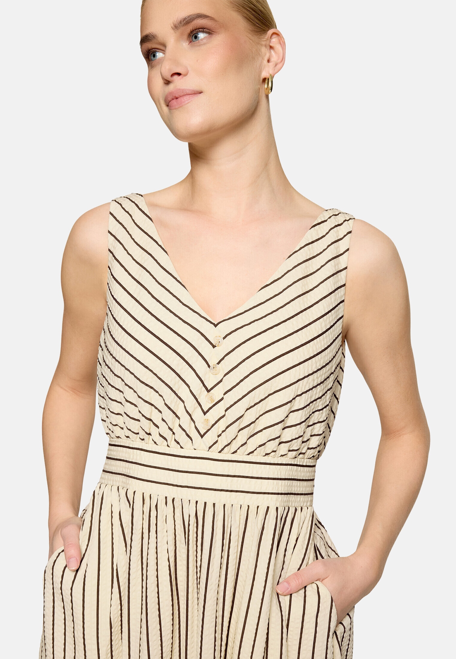 Zero Druckkleid »Damen mit Streifen« Eingrifftaschen Material