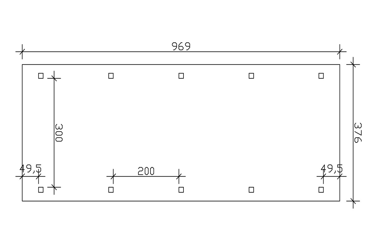 Skanholz Einzelcarport »Franken«, Leimholz-Nordisches Fichtenholz, 300 cm, weiß