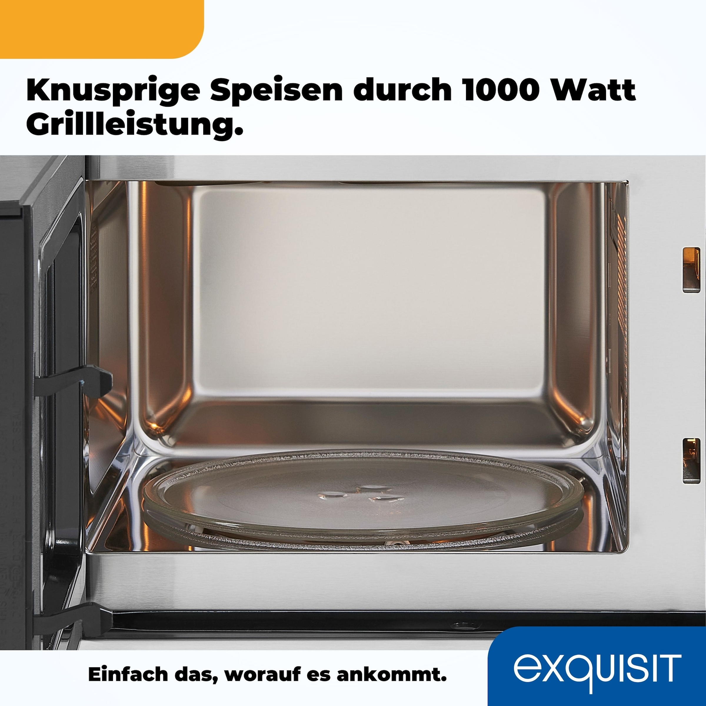 exquisit Einbau-Mikrowelle »EMW 20.1 G« 1250 W Schonend Auftauen,schnell Aufwärmen, Grillen-einfach per Knopfdruck
