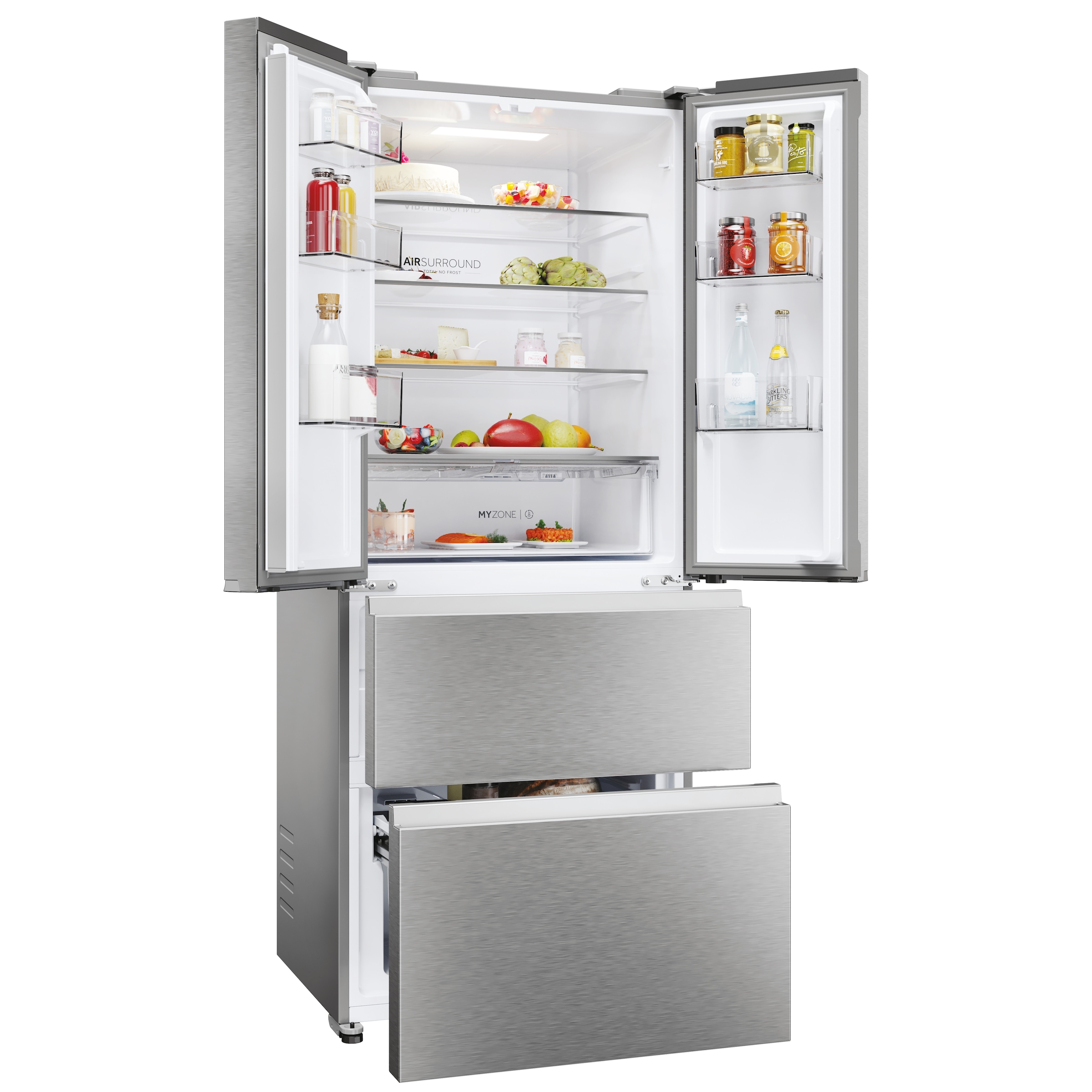 Haier Kühl-/Gefrierkombination »HFR3718DNMM« 177,5 cm hoch 70 cm breit French Door-Türen & Easy Access-Gefrierschubladen