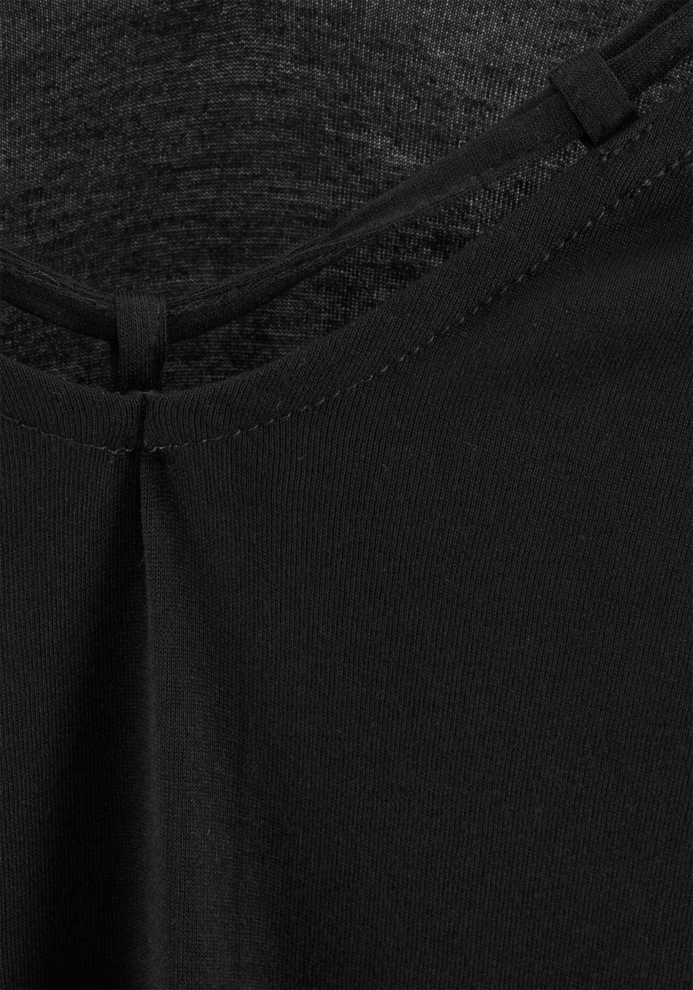 s.Oliver T-Shirt, Ausschnitt mit am Zierbändern bestellen | BAUR