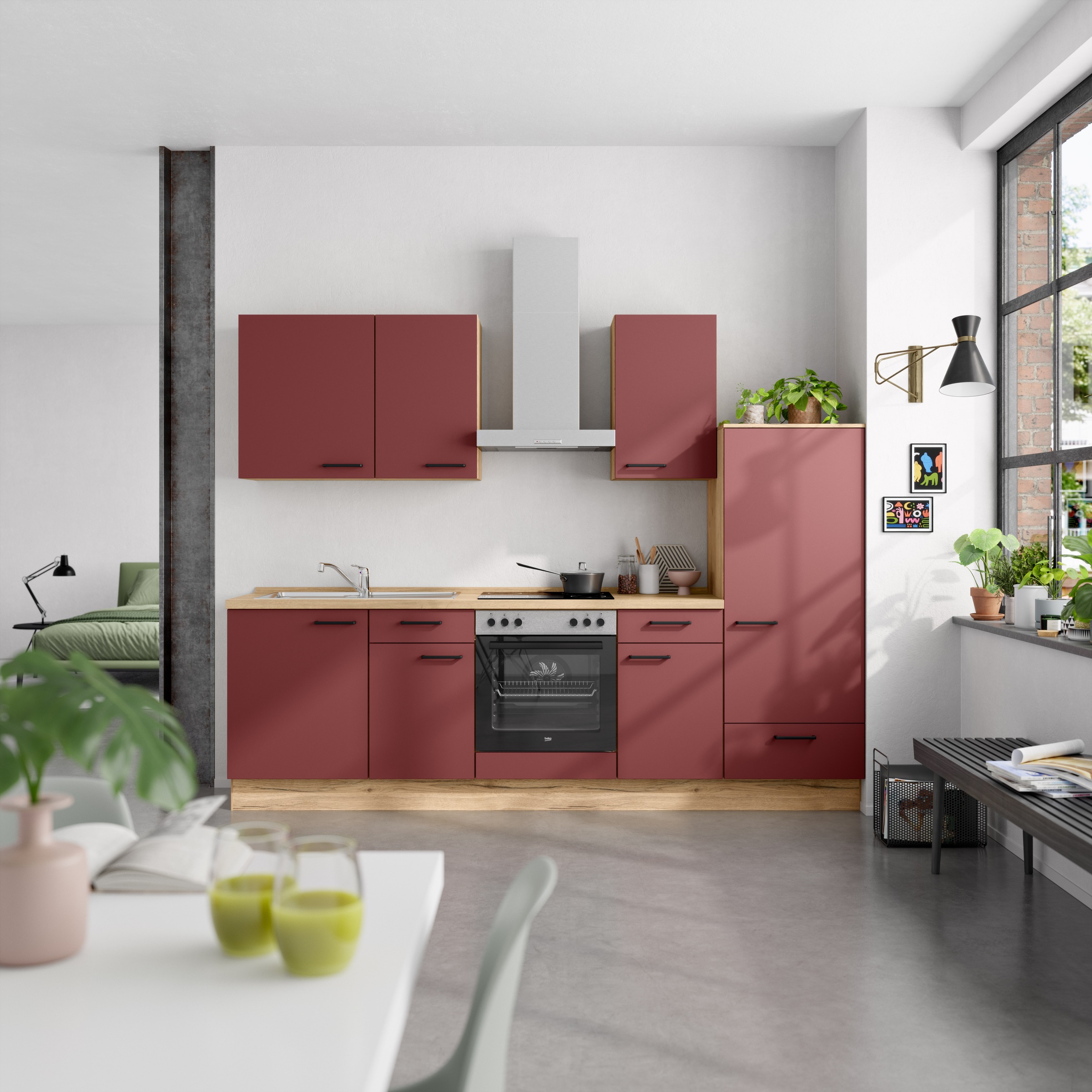 nobilia® Küchenzeile »"Easytouch I"«, vormontiert, Ausrichtung wählbar, Breite 270 cm, wahlw. mit E-Geräten