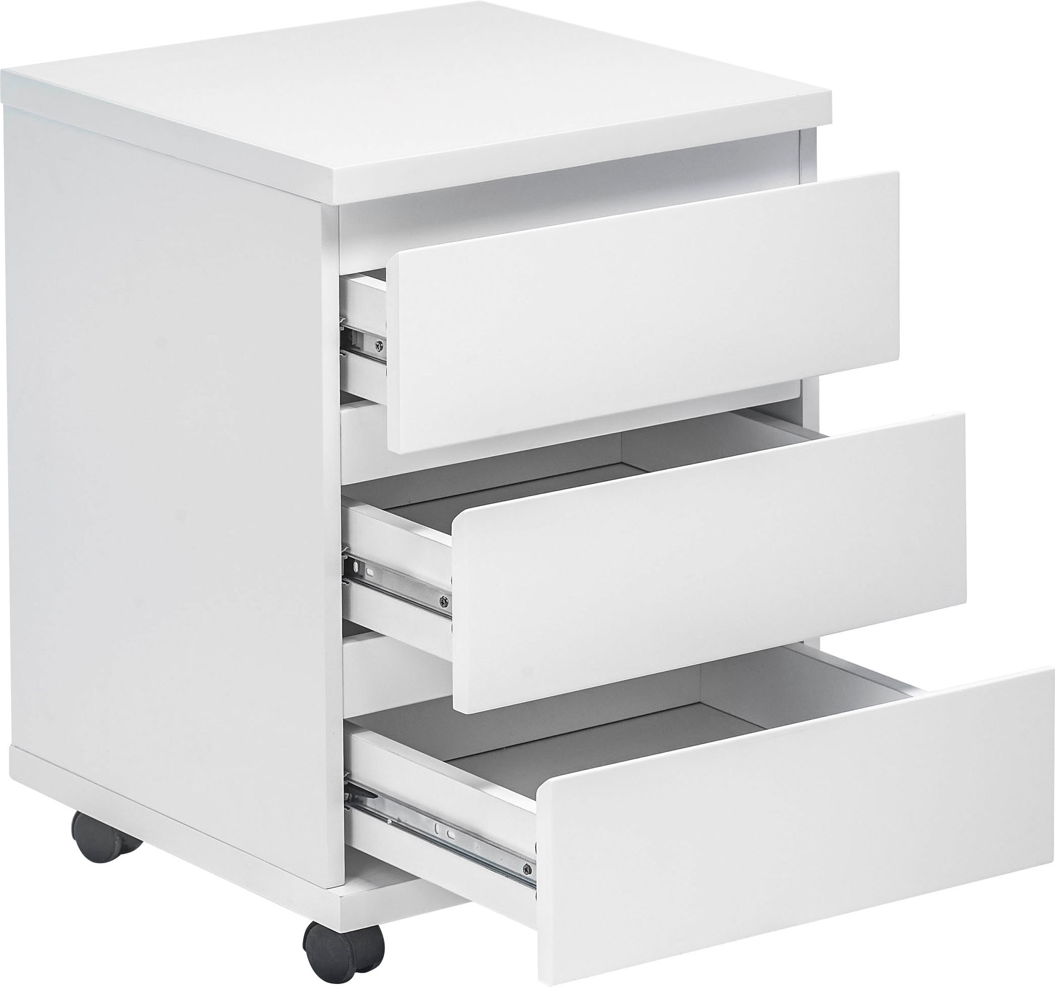 MCA furniture Rollcontainer »RC«, Büroschrank rollbar, weiß hochglanz