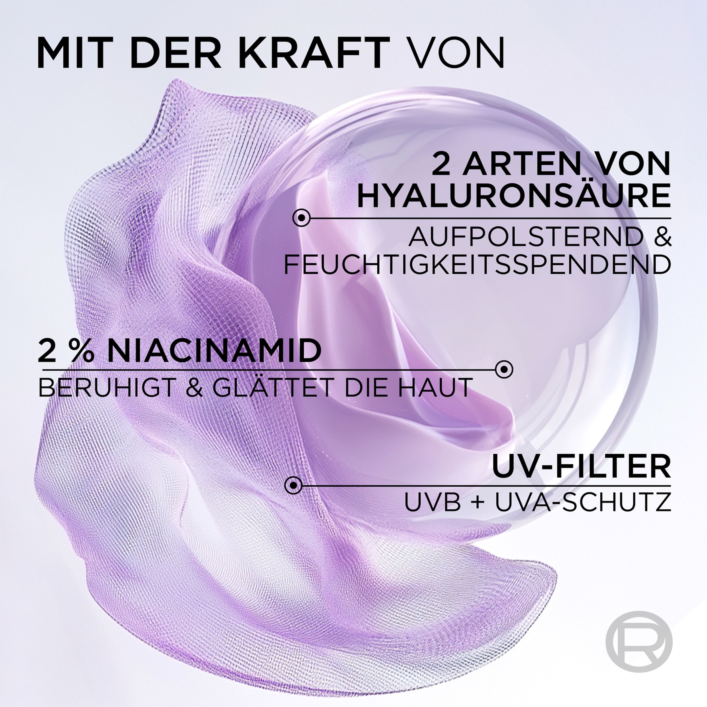 L'ORÉAL PARIS Gesichtsfluid »REVITALIFT FILLER AUFPOLSTERNDES HYALURON AQUA-FLUID LSF 30« verfeinert das Hautbild
