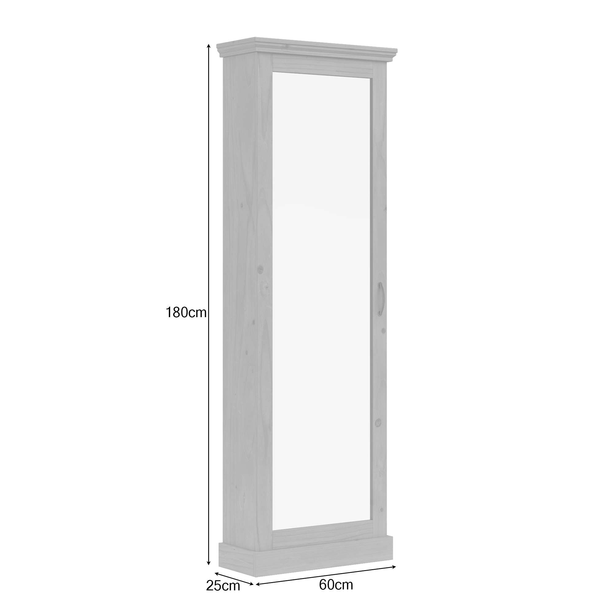 Home affaire Schuhschrank »Selma«, mit Spiegeltür u. 6 Schuhreihen, Breite 60 cm, Höhe 180 cm