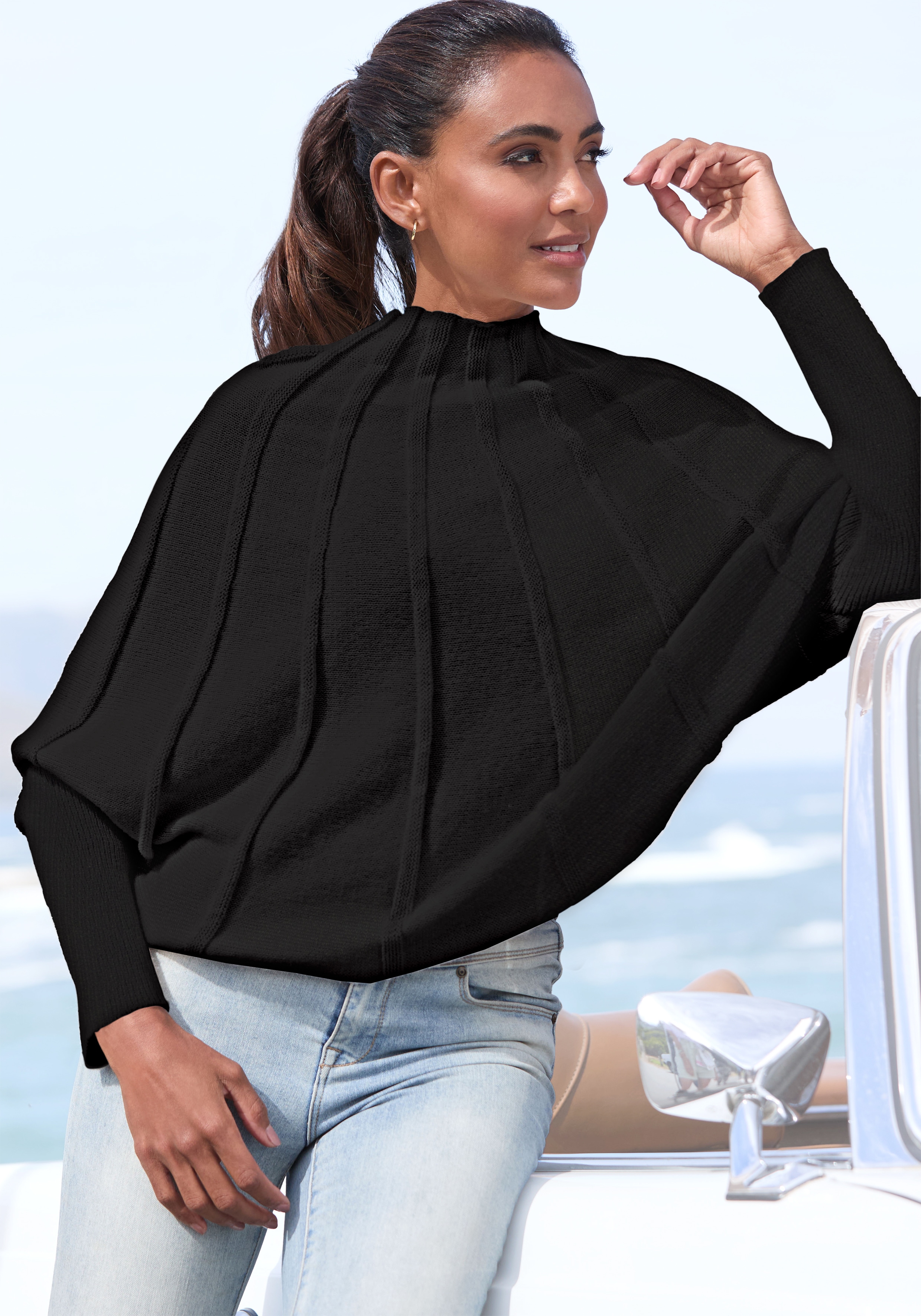 LASCANA Strickpullover mit Fledermausärmeln, modischer Damenpullover günstig online kaufen