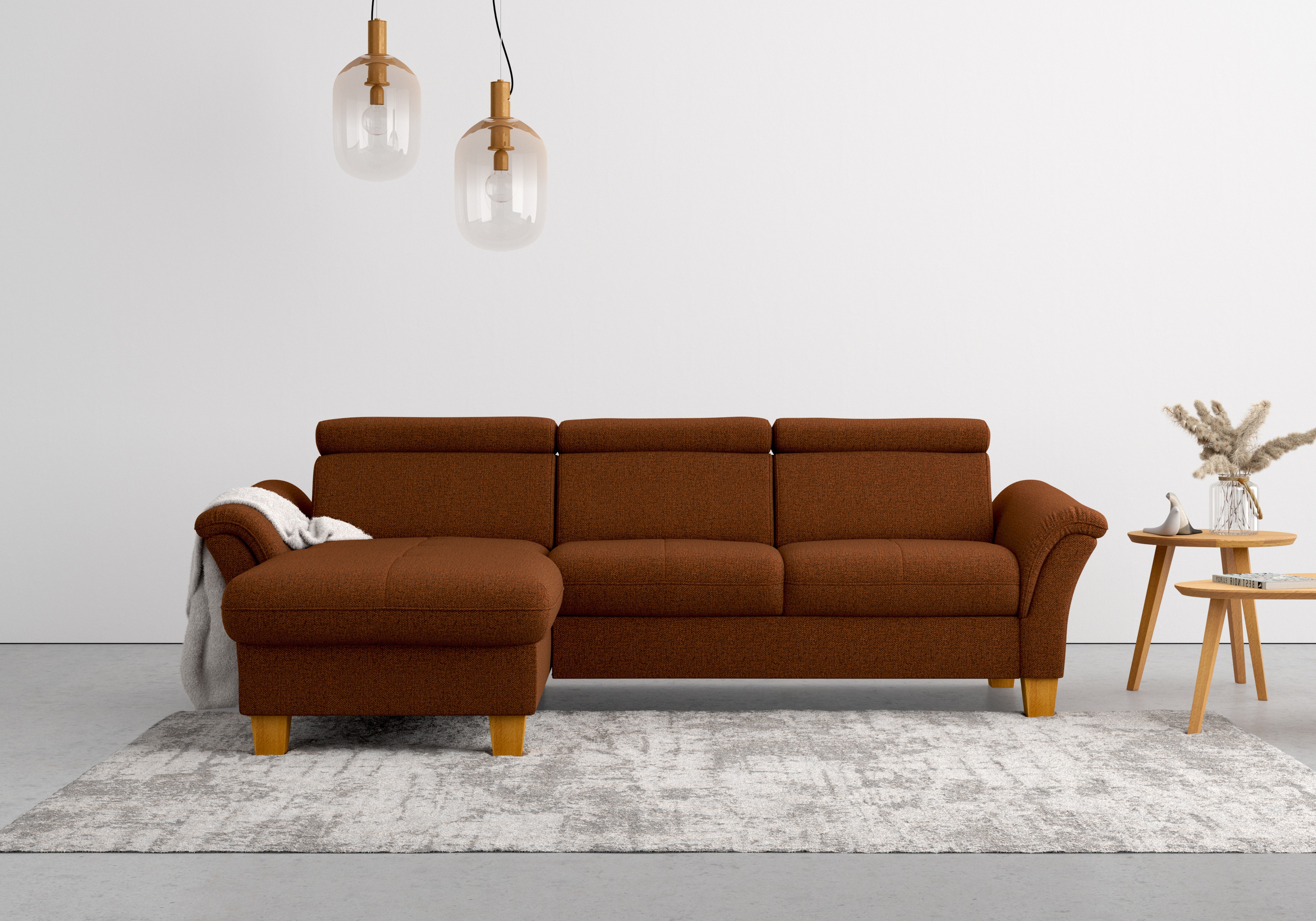 Thumbnail - Home affaire Ecksofa "Lindgren L-Form", wahlweise mit Bett mit klappbaren Rollen, Kasten und Kopfverstellung