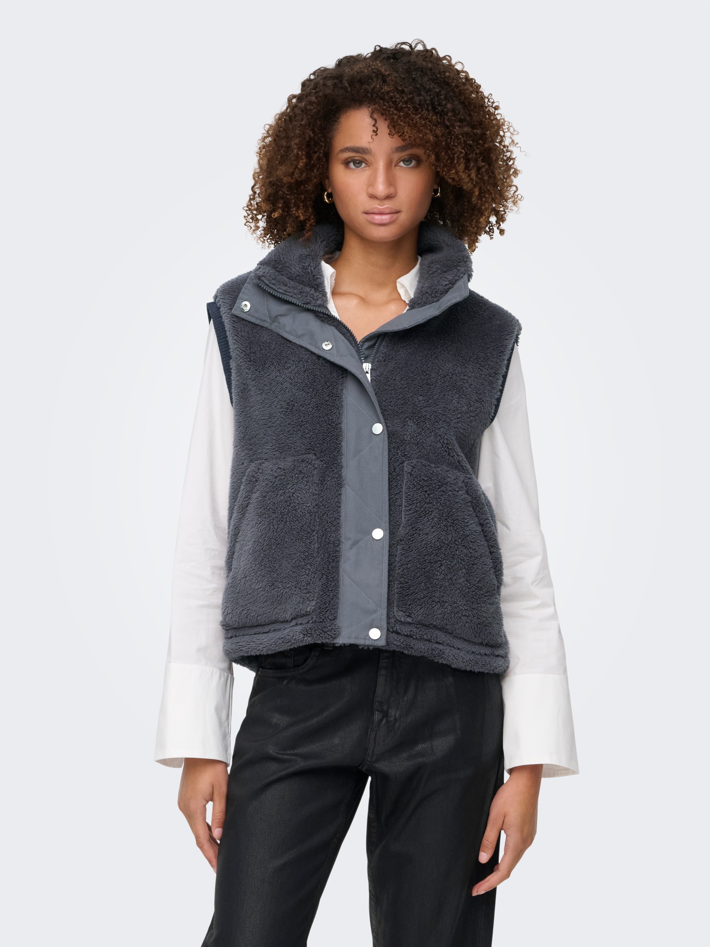 ONLY Plüschweste "ONLBARI LIFE TEDDY WAISTCOAT OTW" Kunstfaser