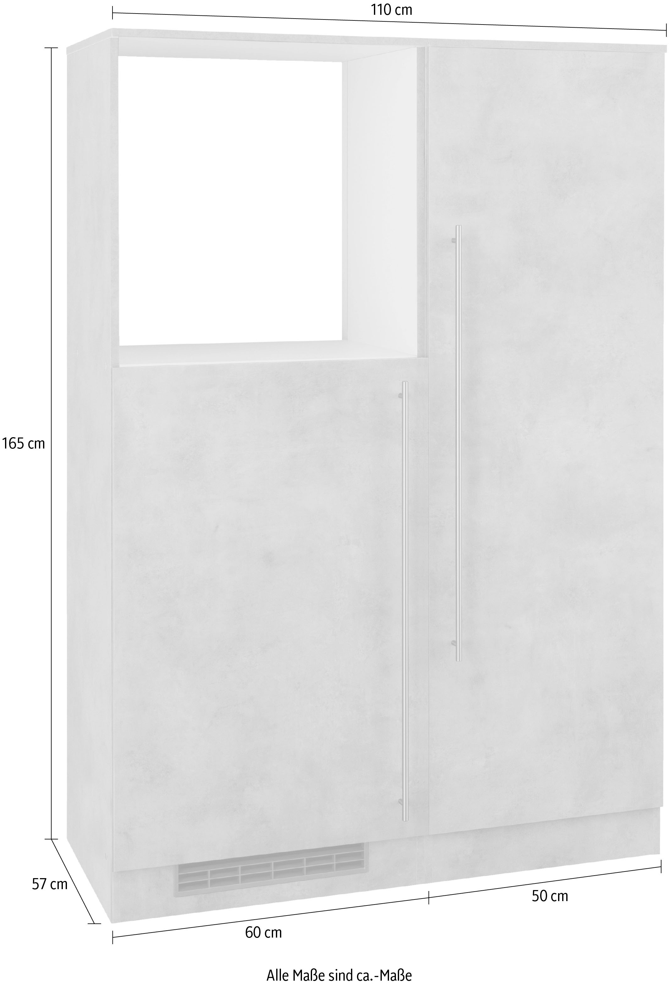 wiho Küchen Küche »Chicago«, Back-/Kühlmodul, wahlweise mit E-Geräten, Breite 110 cm