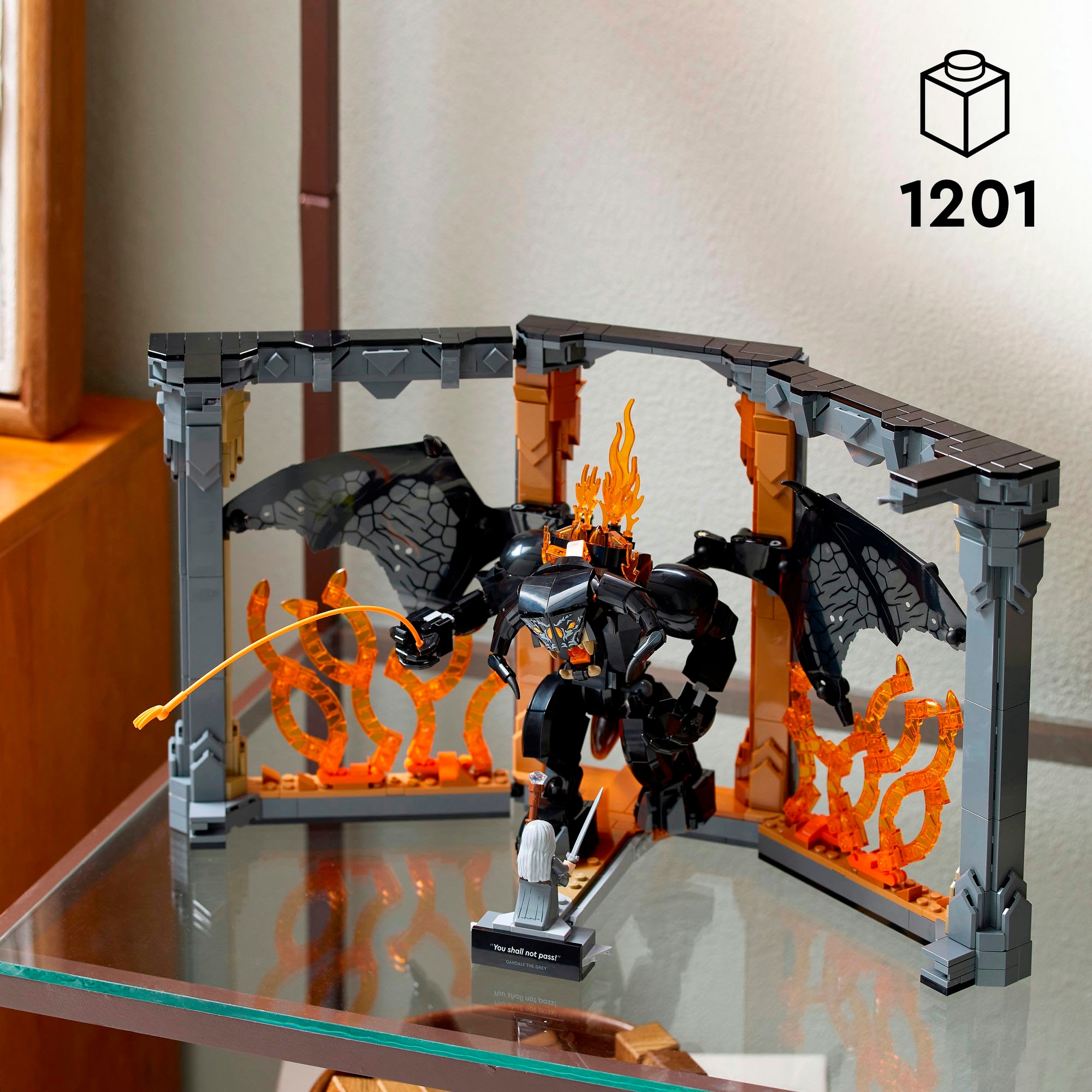 LEGO® Konstruktionsspielsteine »Der Herr der Ringe: Balrog Bücherstütze (10367), LEGO Icons«, (1201 St.), Made in Europe