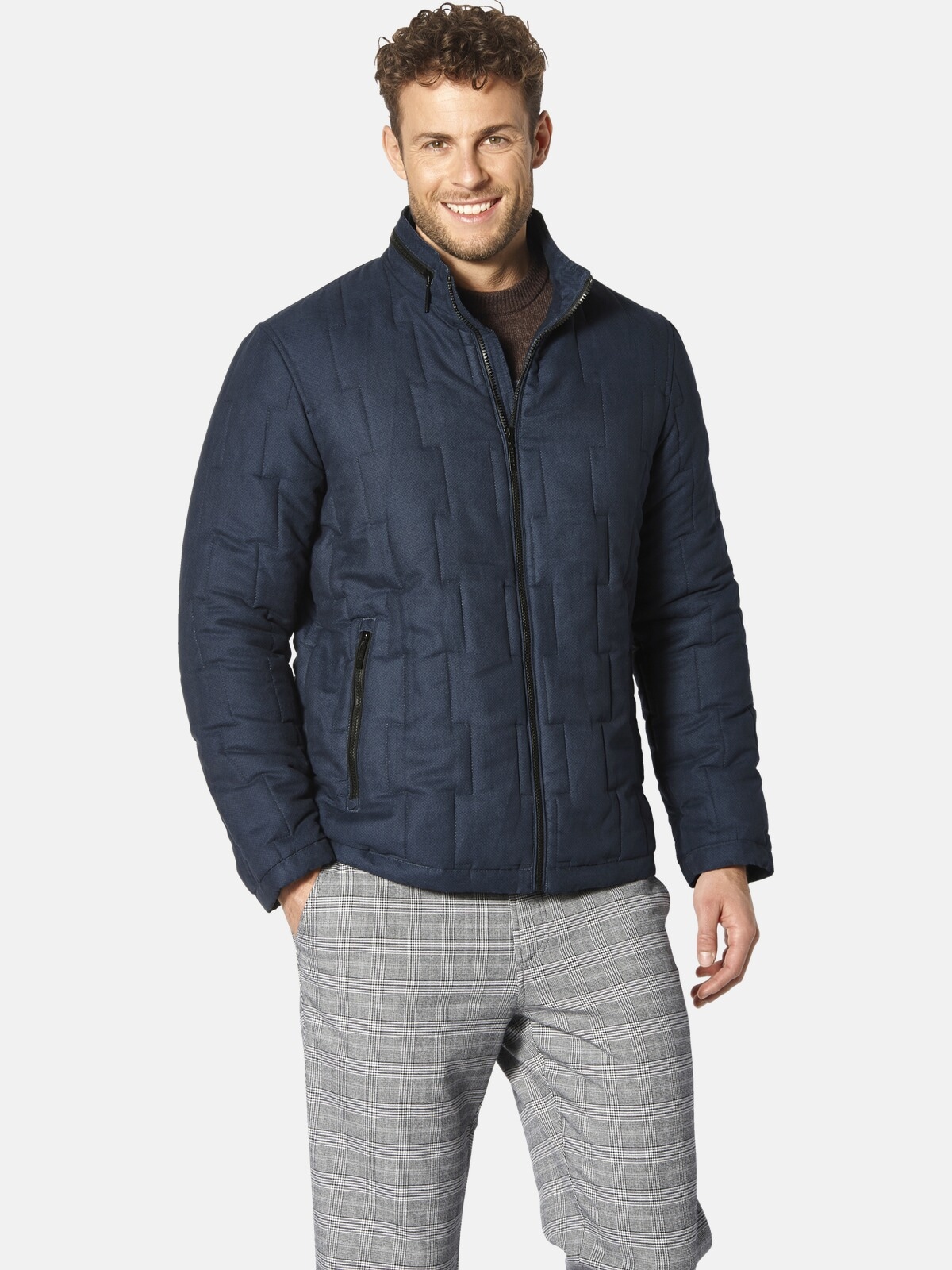 Outdoorjacke BABISTA "Jacke in Lederoptik LUCEMASO", Herren, Gr. 50, blau (dunkelblau), Obermaterial: 100% Polyester COOLMAX PES(Coolmax)., Jacken Outdoorjacke