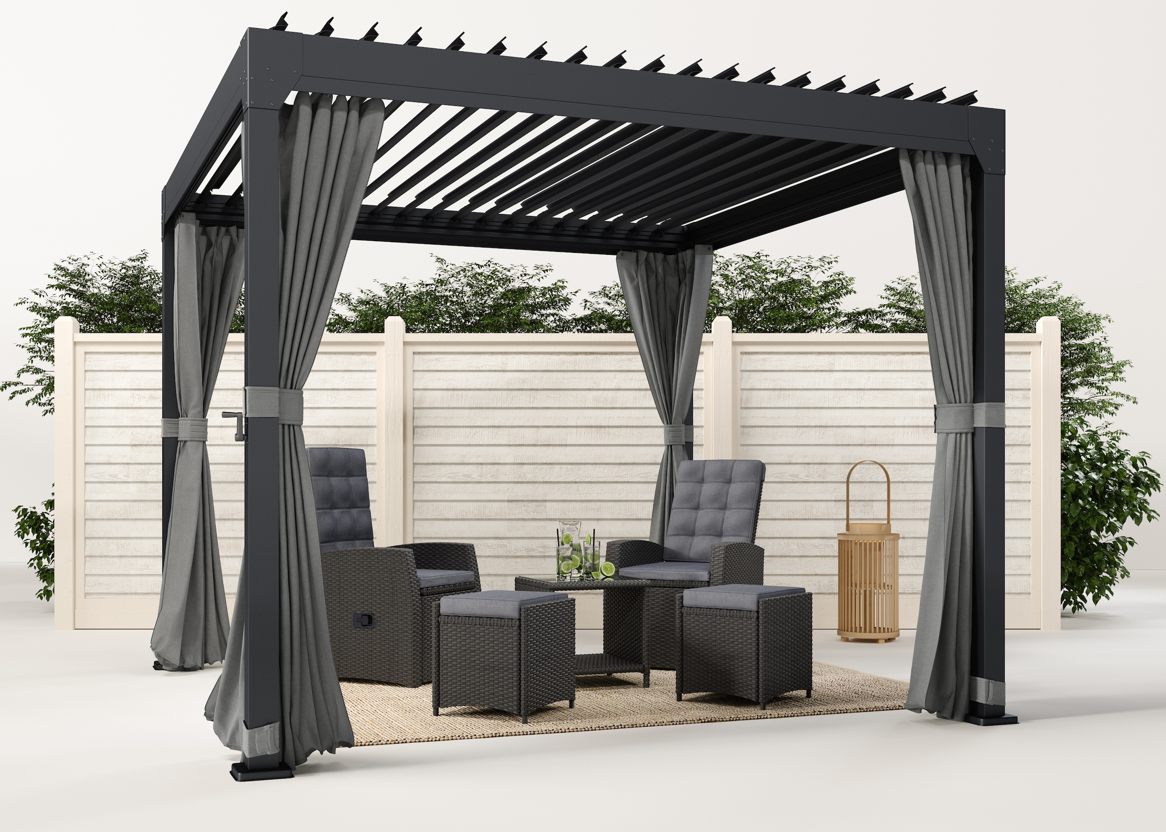 KONIFERA Pavillon "Palma", (Set), Pergola, mit Lamellendach, BxT: 300x300 c günstig online kaufen