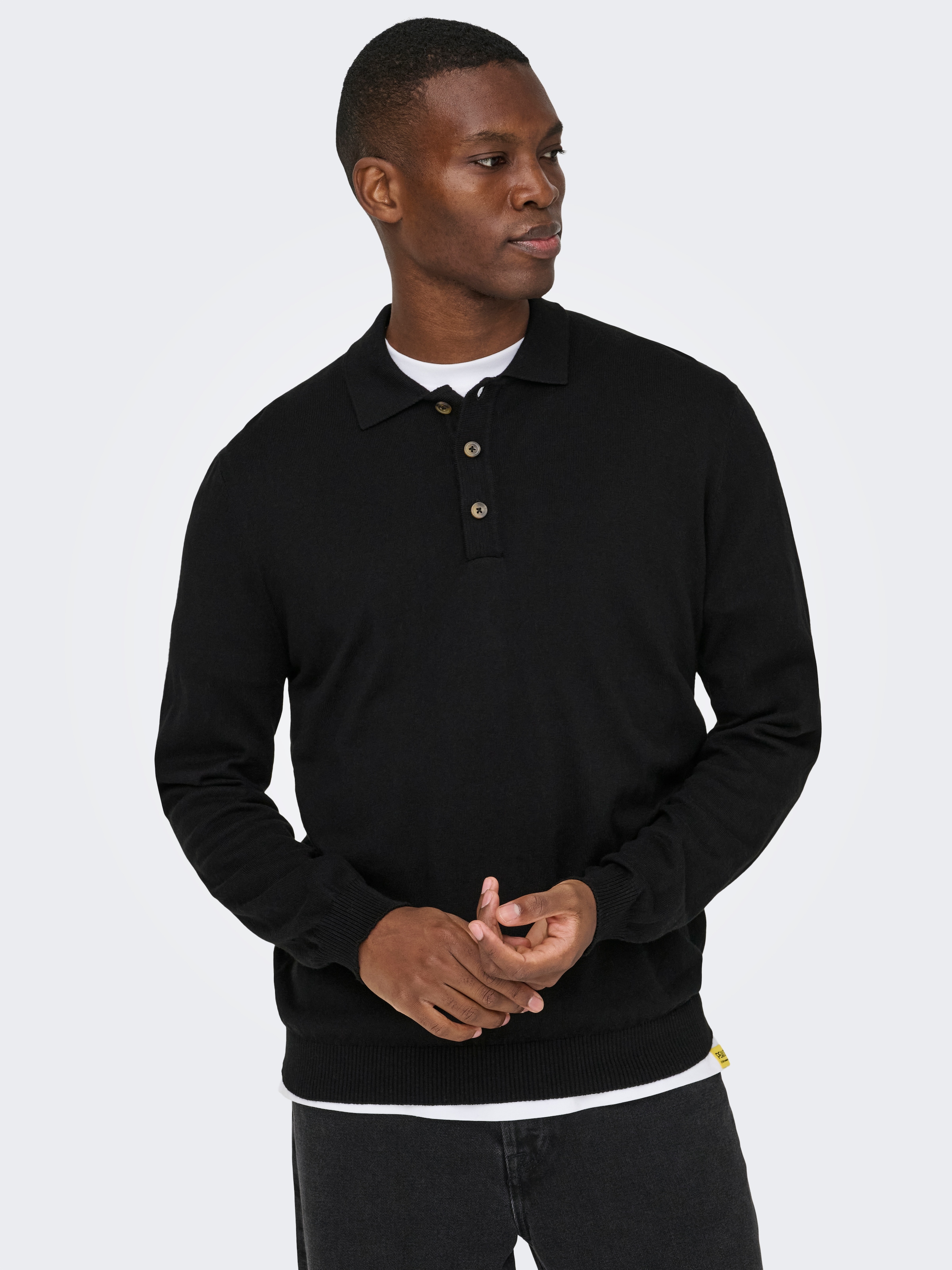 ONLY & SONS Polokragenpullover "ONSLOUI REG 12 LS MEL POLO KNIT" günstig online kaufen