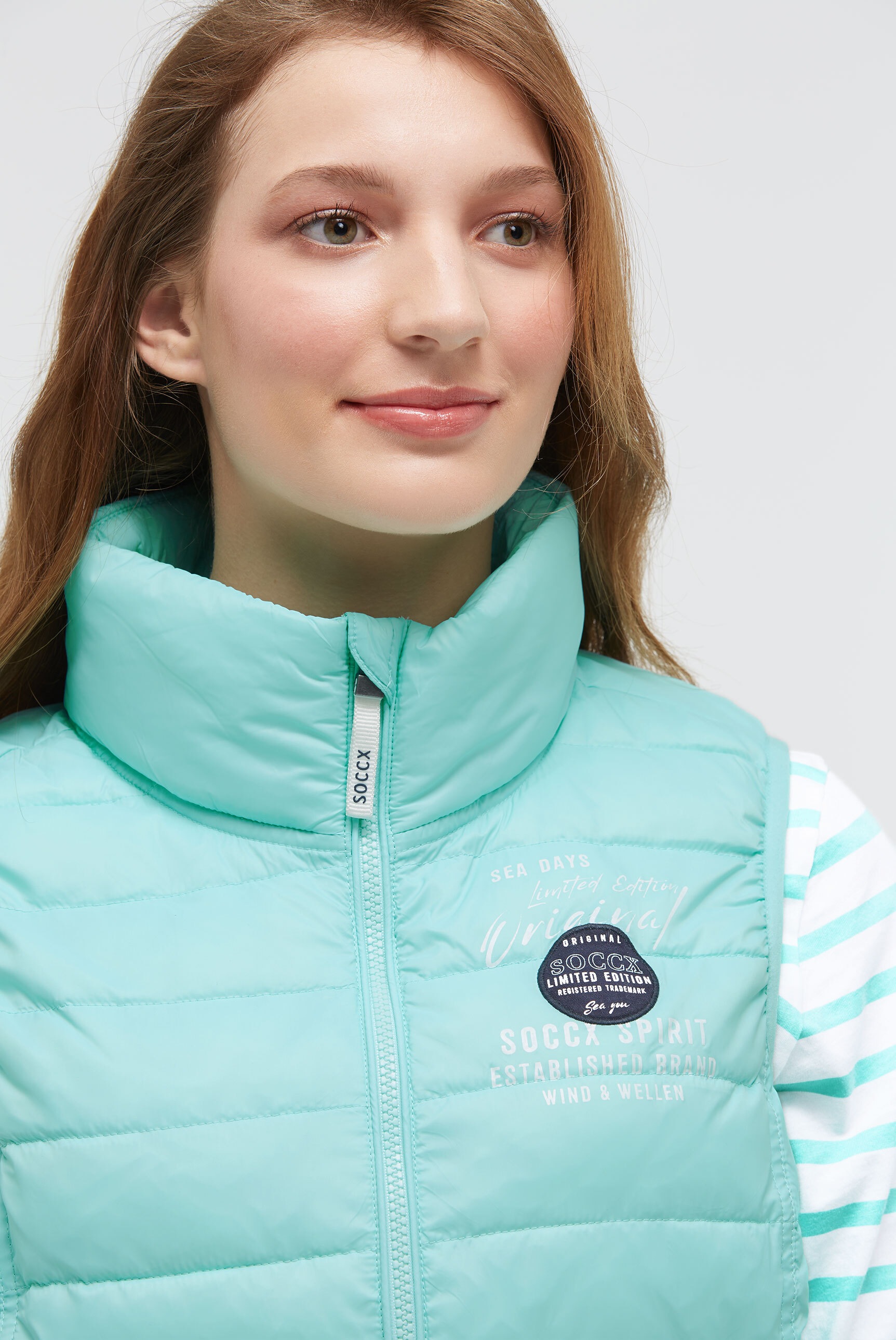 SOCCX Steppweste mit elastischem Saumabschluss