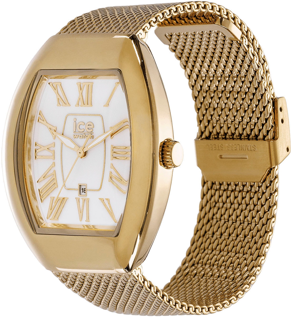 ice-watch Quarzuhr »ICE boliday - Dome - Metal - Small - 3H + Date«, Armbanduhr, Damenuhr, Edelstahlarmband, Datum, analog