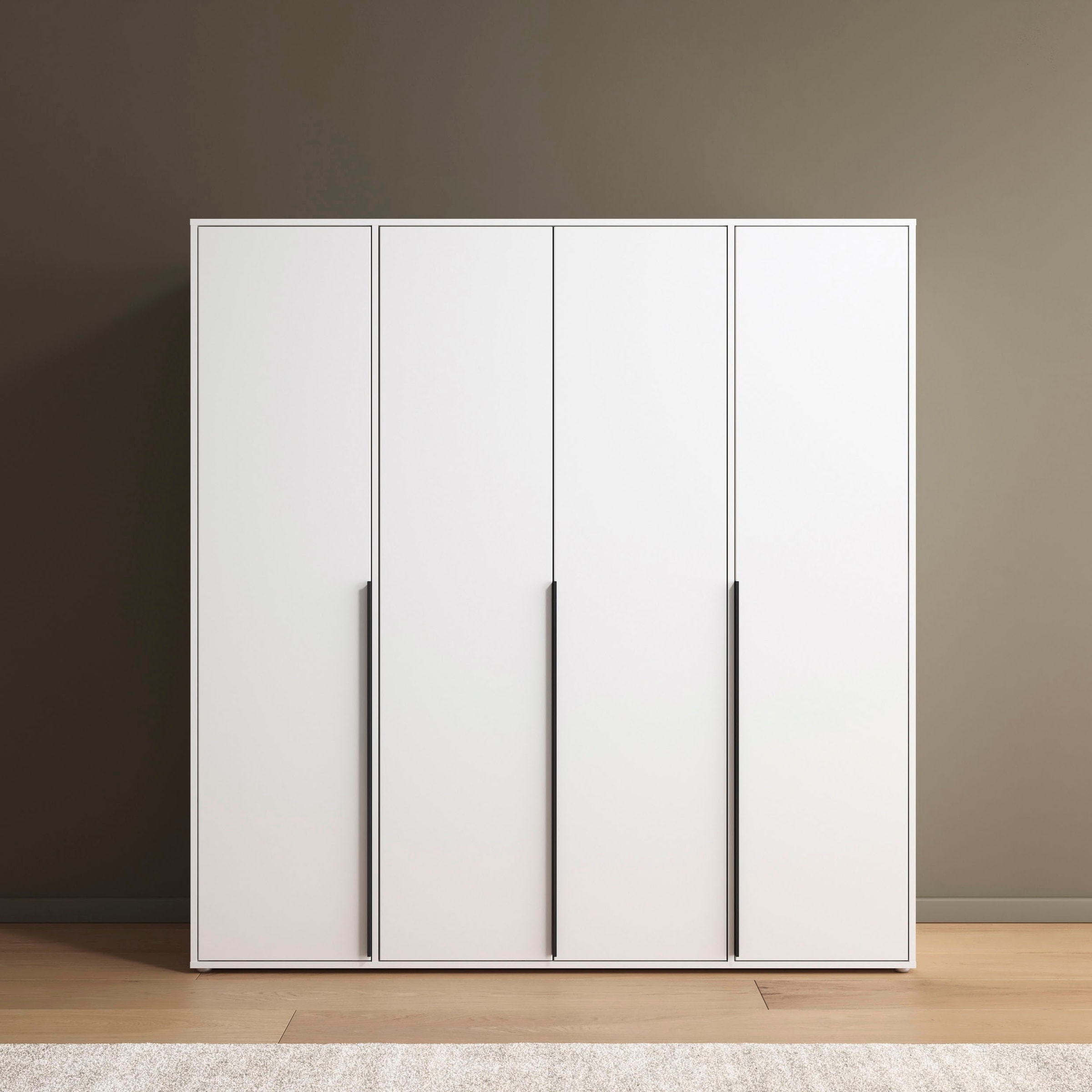rauch Drehtürenschrank "Kleiderschrank Schrank Garderobe Wäscheschrank NAGATA viel Stauraum" in 3 verschiedenen Ausstattungen BASIC/CLASSIC/PREMIUM, mit modernen Stangengriffen in Graumetallic TOPSELLER MADE IN GERMANY