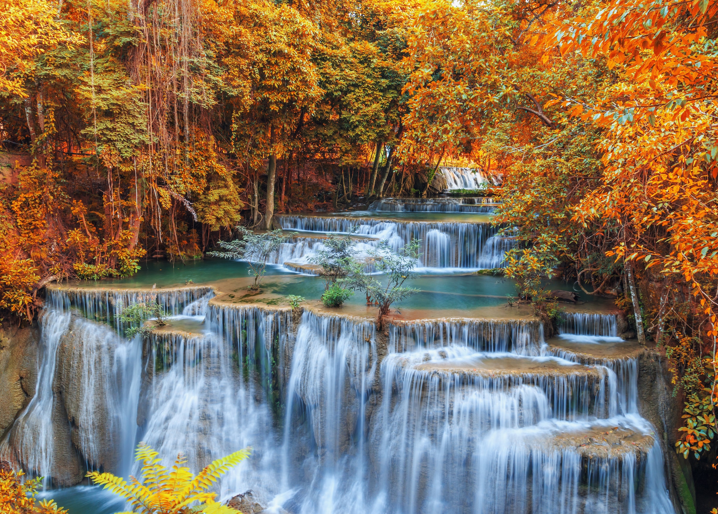 Papermoon Fototapete "Autumn Waterfall Thailand" glatt