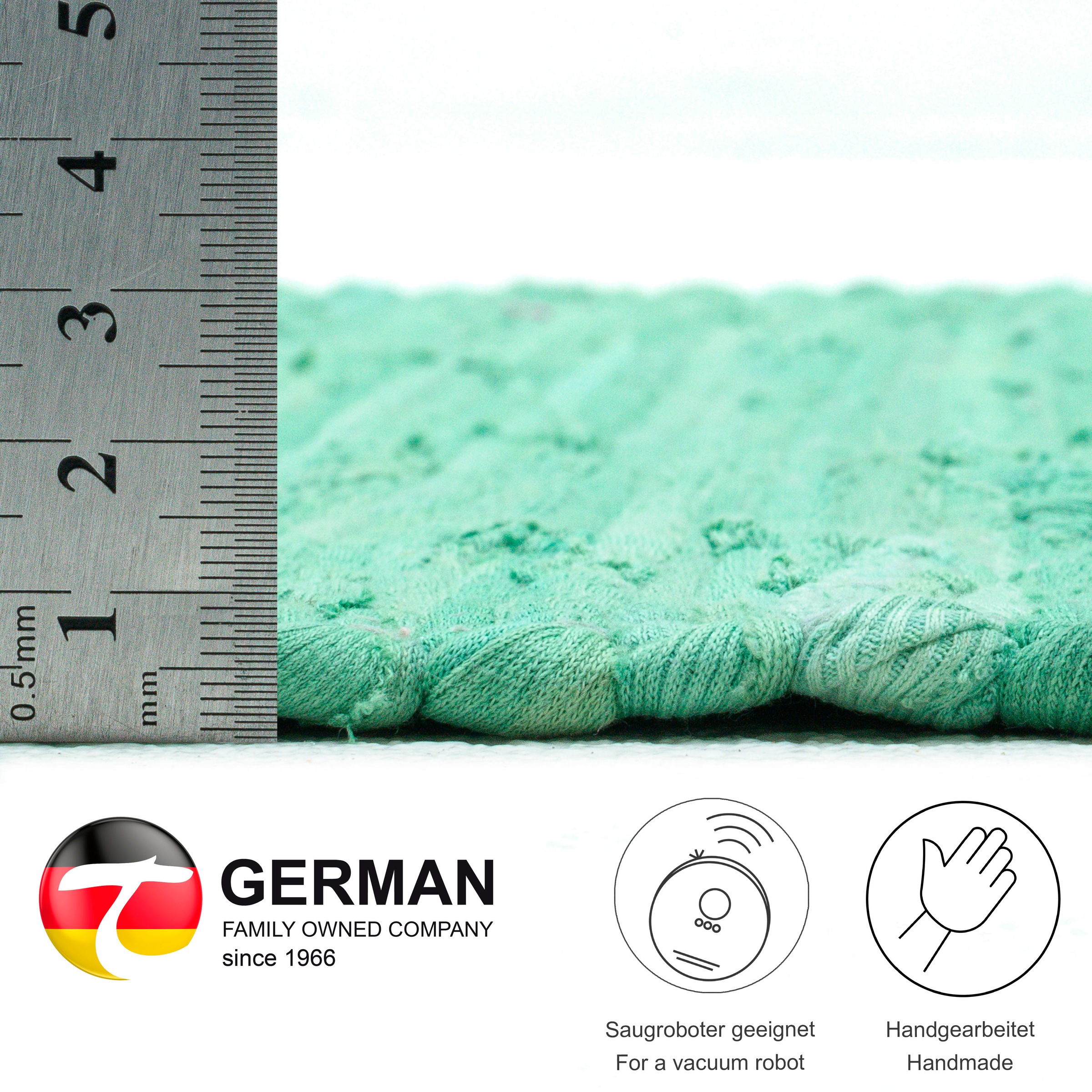 Thumbnail - THEKO Teppich "Happy Cotton Fleckerl, handgewebt", rechteckig, 5 mm Höhe, Flachgewebe, reine Baumwolle, meliert, mit Fra...
