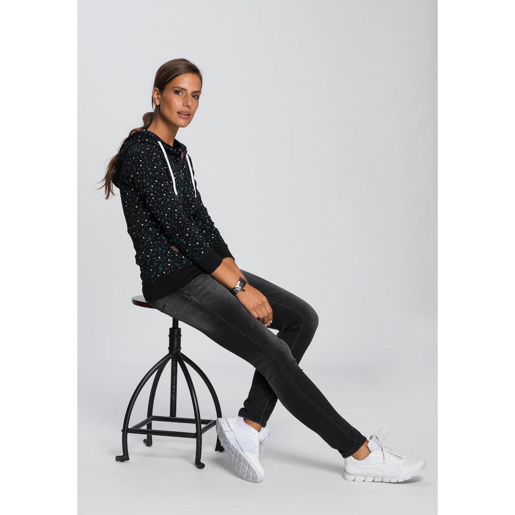 KangaROOS Kapuzensweatjacke, mit sportlichem Minimal-Print